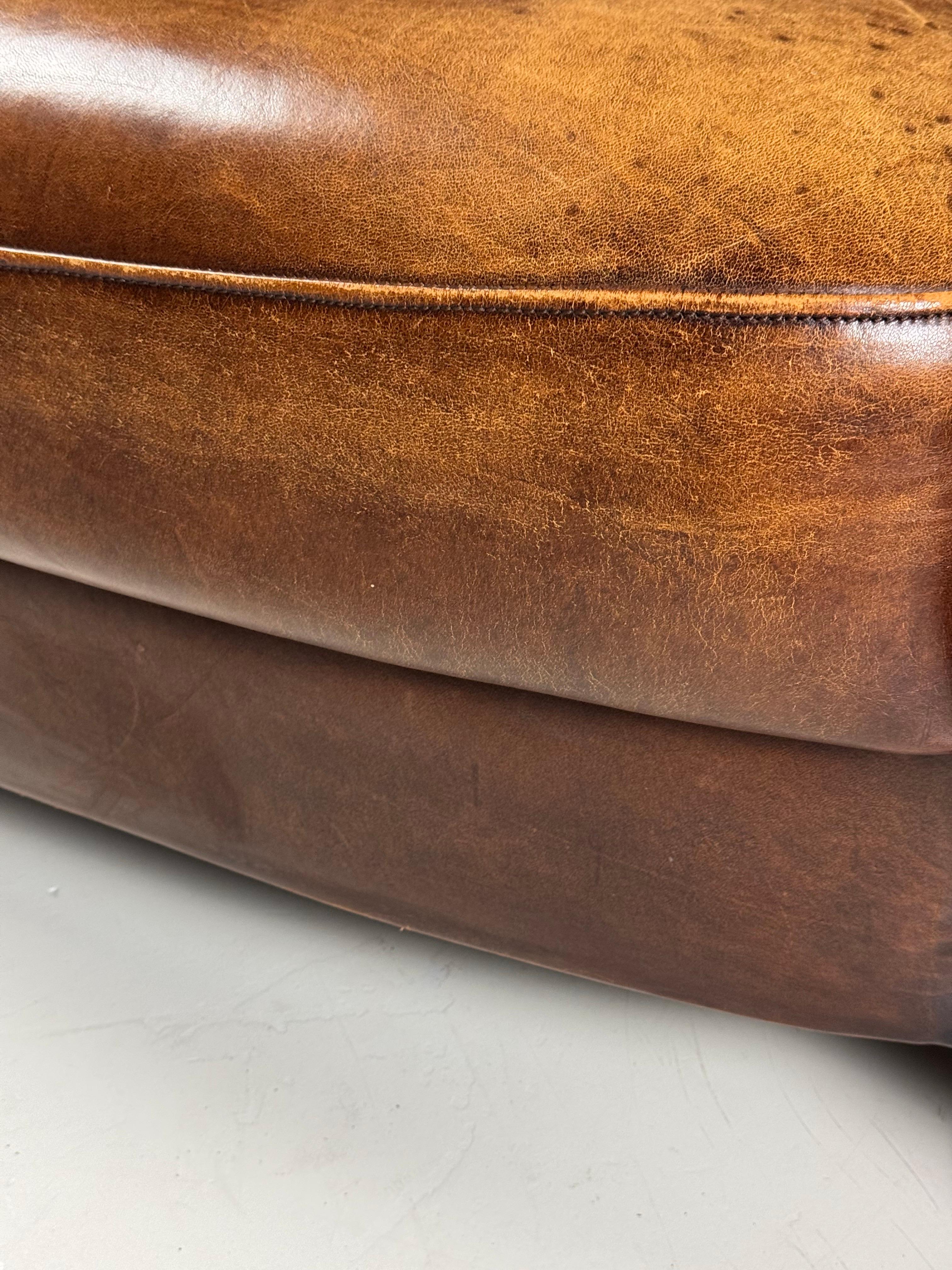 Sheep’s Leather Dutch Sofa For Sale 7
