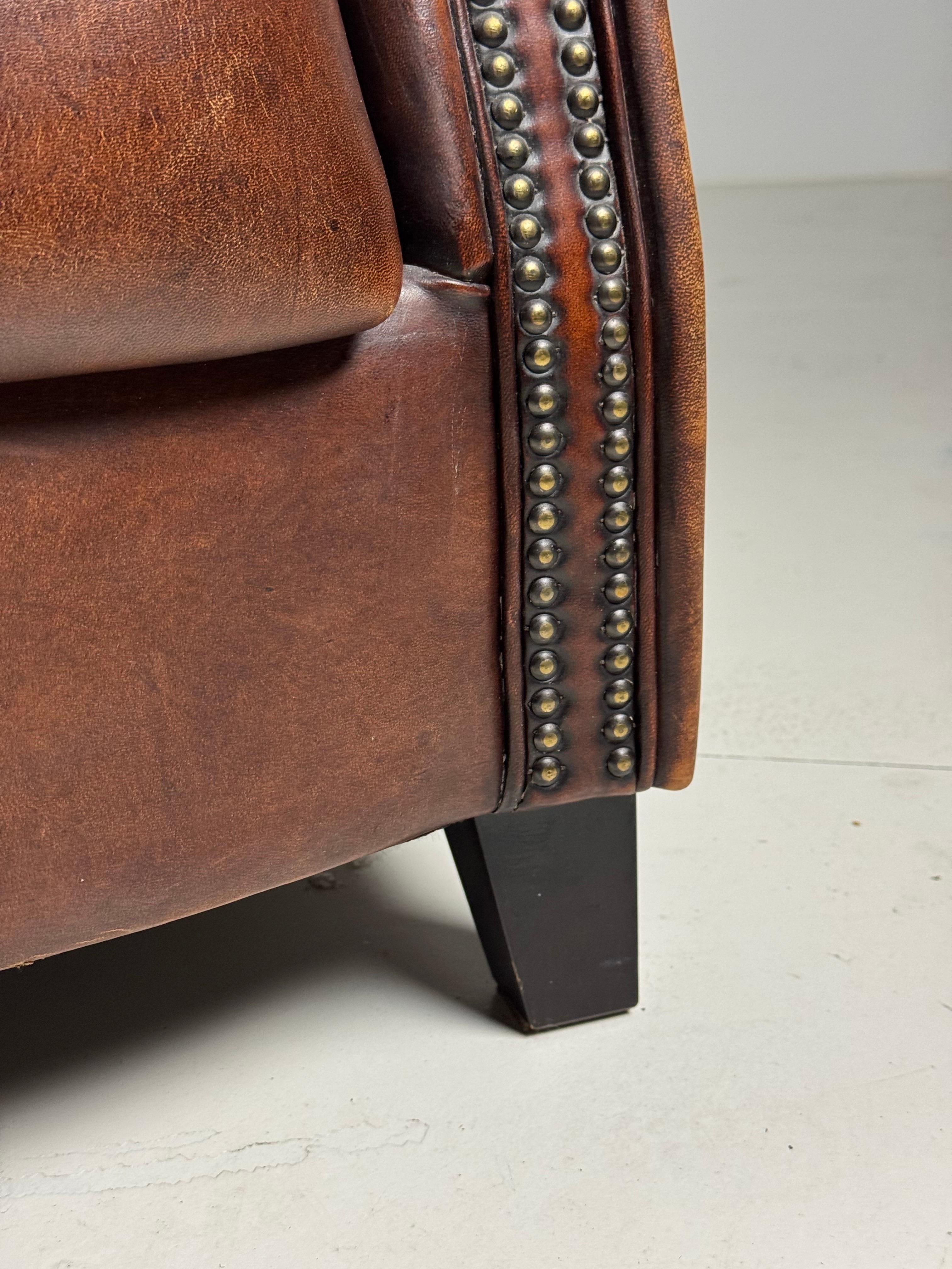 Sheep’s Leather Dutch Sofa For Sale 8