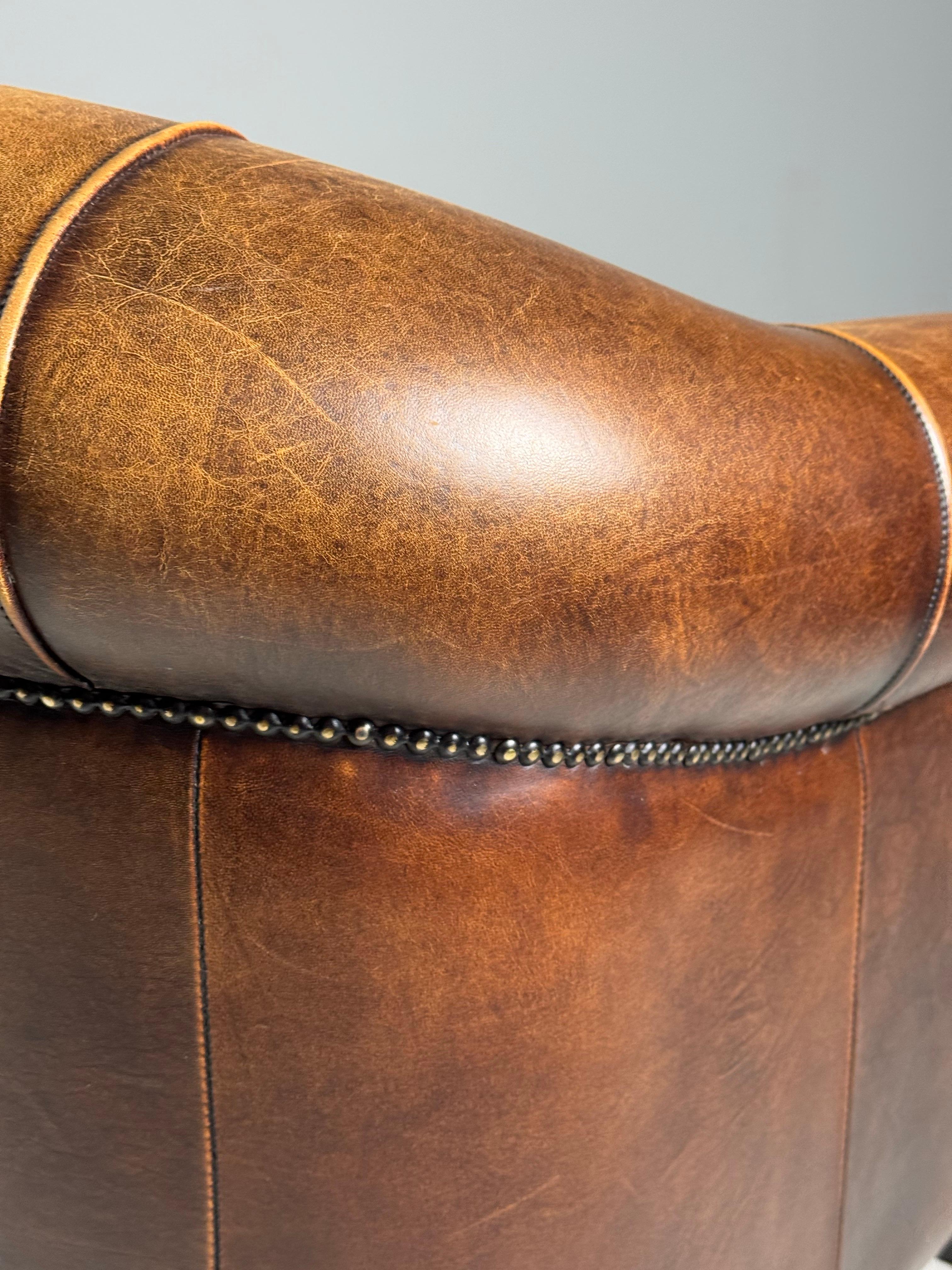 Sheep’s Leather Dutch Sofa For Sale 3