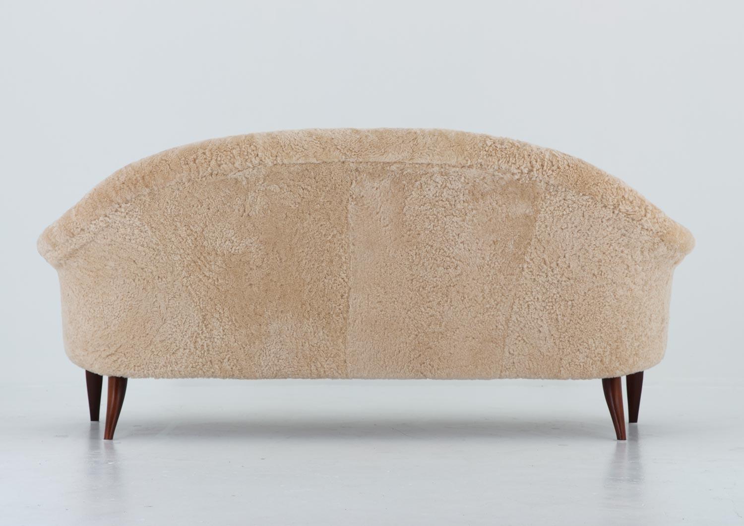 Sheepskin 3-Seat Sofa by Kerstin Hörlin-Holmqvist, Model 