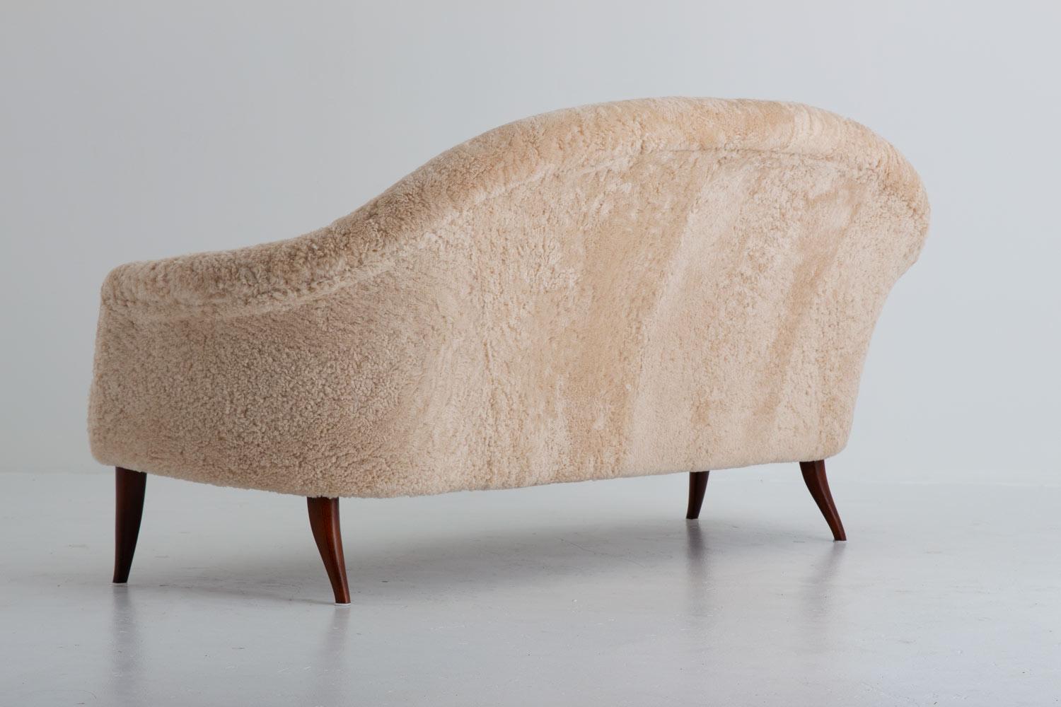 20th Century Sheepskin 3-Seat Sofa by Kerstin Hörlin-Holmqvist, Model 