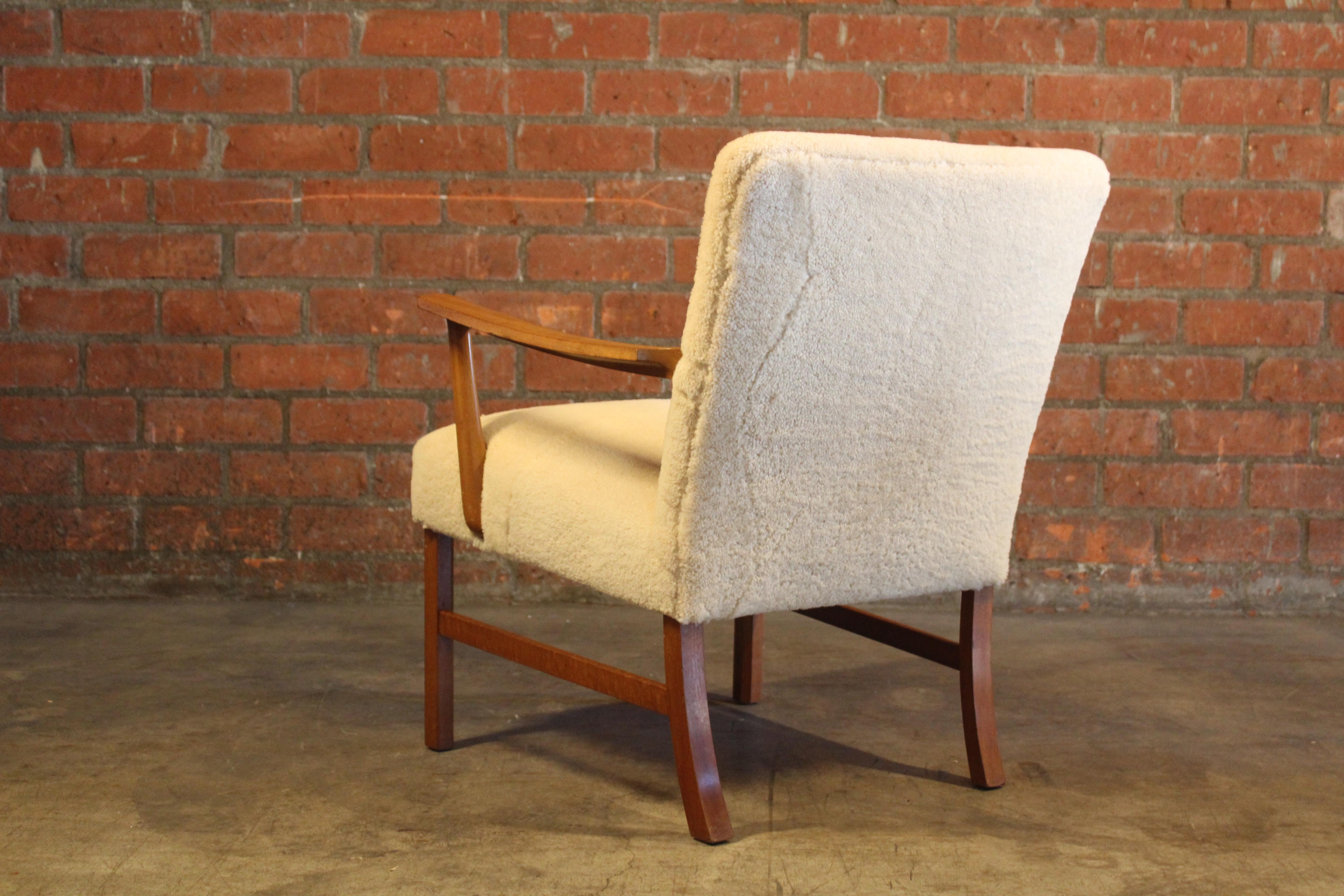 Sheepskin Armchair by Ole Wanscher for A.J Iverson, Denmark, 1950s 6