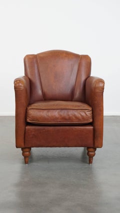 Hand-Crafted Sheepskin Art Deco Armchair, Classic 20th Century Design