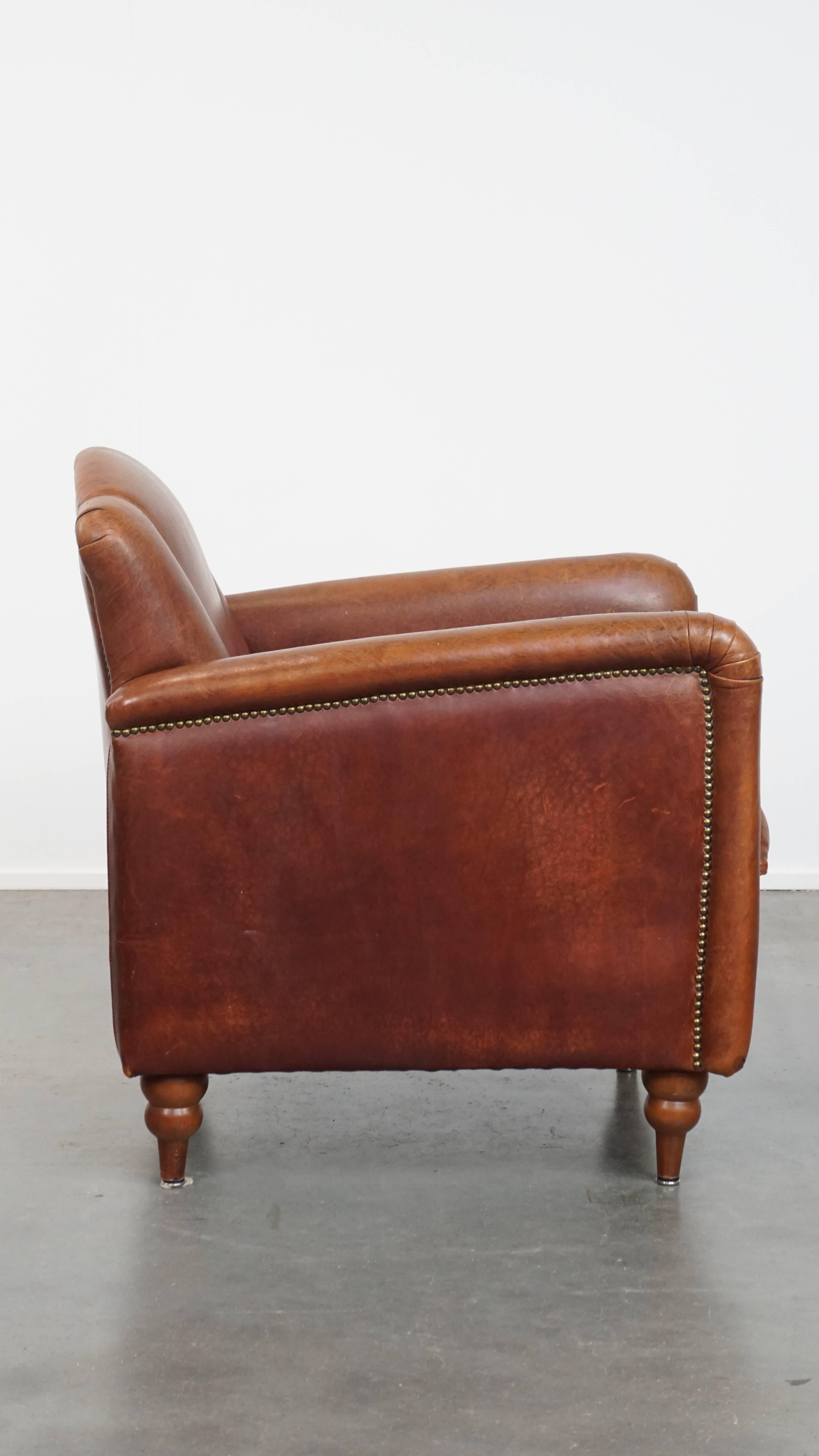 Romano classico Poltrona Art Deco in pelle di pecora in vendita
