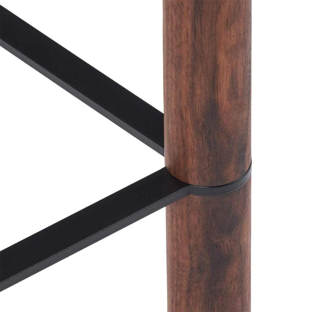 XXI secolo e contemporaneo Sgabello da bar in pelle di pecora con struttura in Wood e Steele, Made in Denmark in vendita