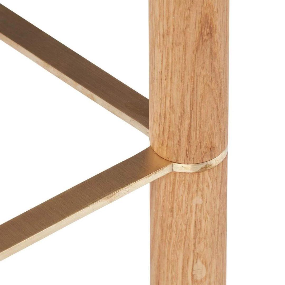 Sgabello da bar in pelle di pecora con struttura in Wood e Steele, Made in Denmark in vendita 1