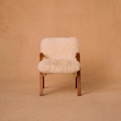Sheepskin Bow Wood Chair