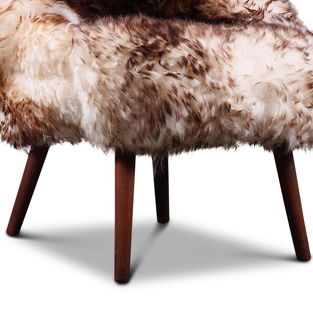 Swedish Sheepskin Chair by Fritz Henningson, C.1950 Mid-Century Modern For Sale