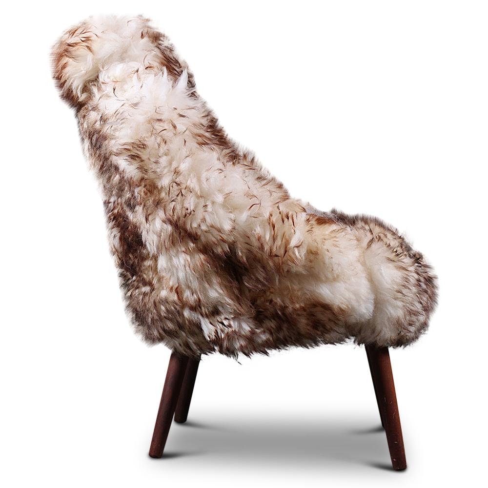 Sheepskin Chair by Fritz Henningson, C.1950 Mid-Century Modern In Good Condition For Sale In Vancouver, British Columbia