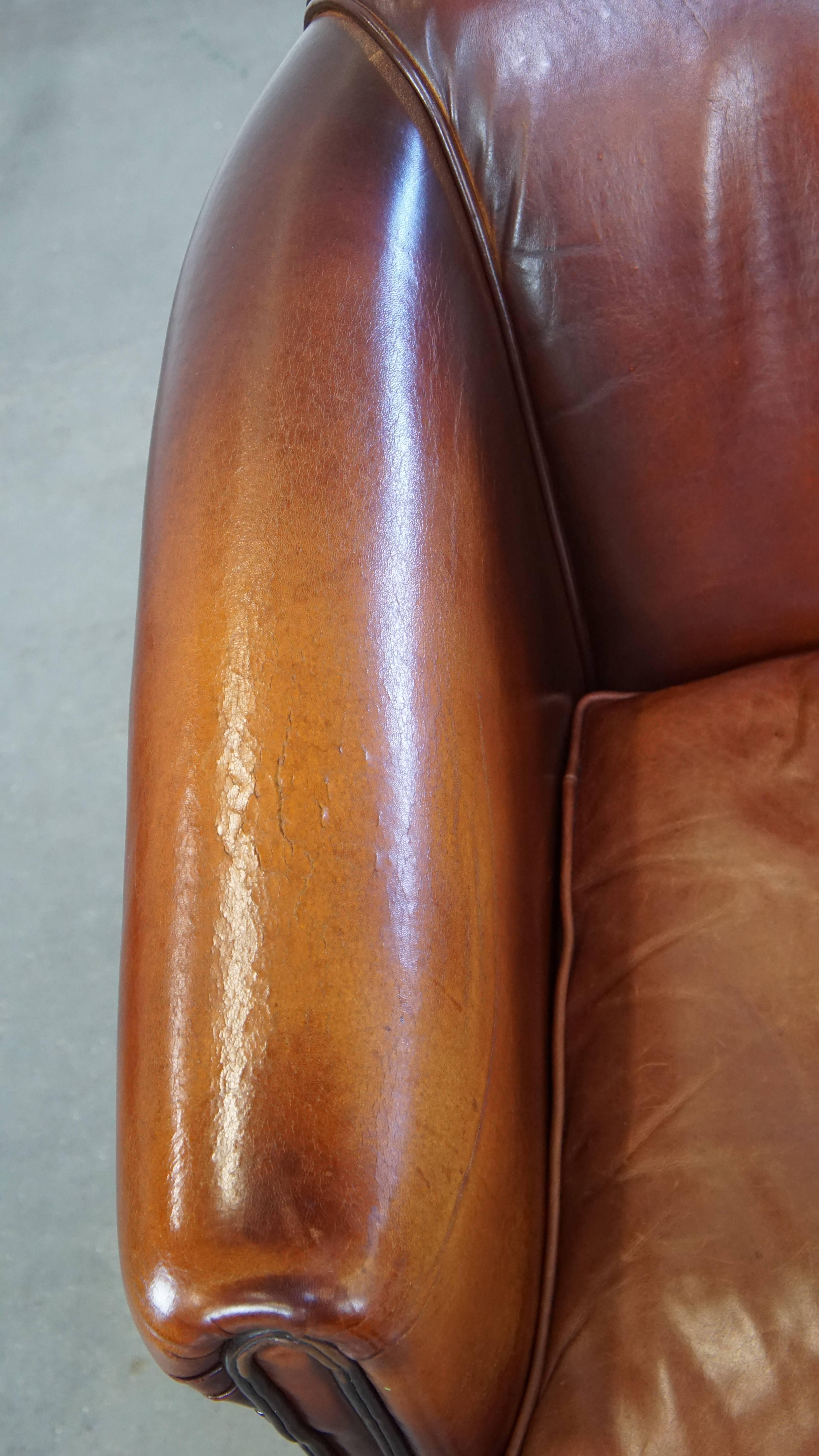 Sheepskin club chair with beautiful colors and comfortable seating For Sale 1