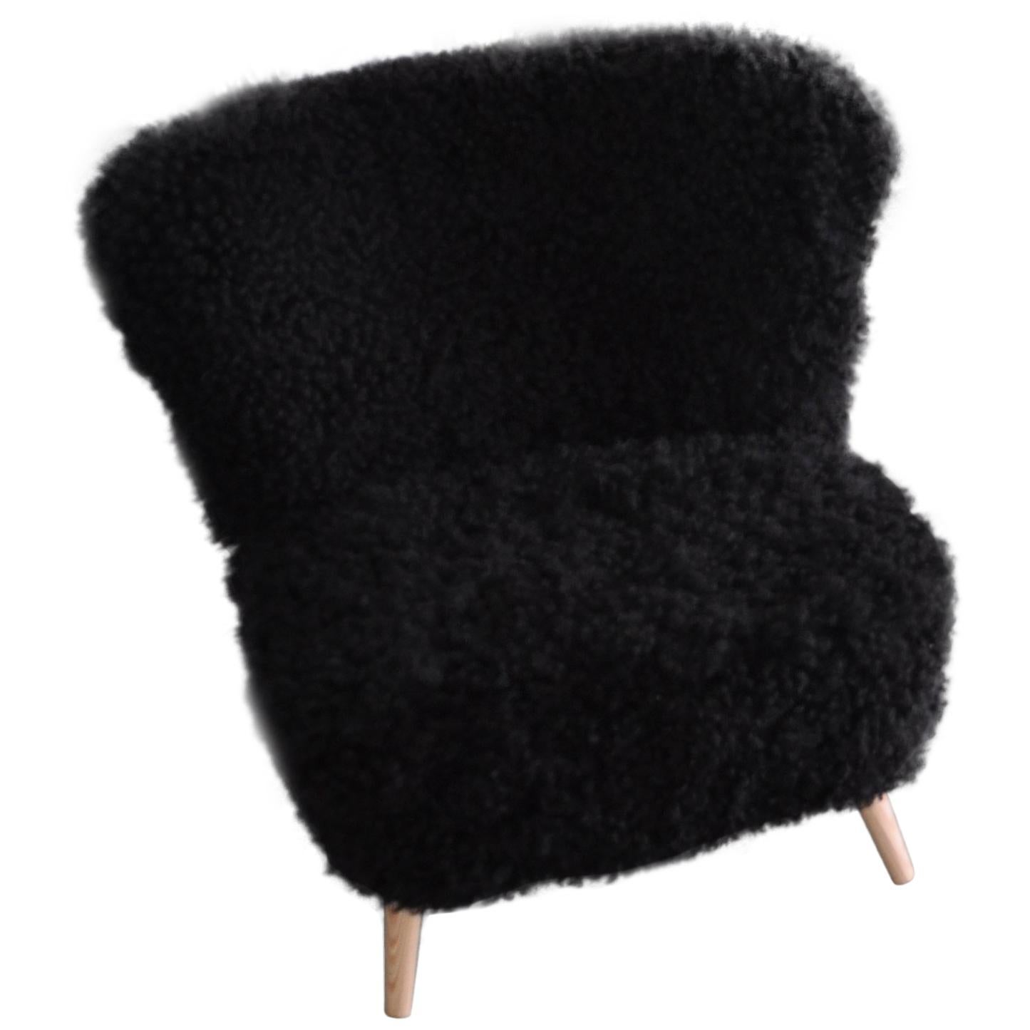 Sheepskin Cocktail Club Chair For Sale