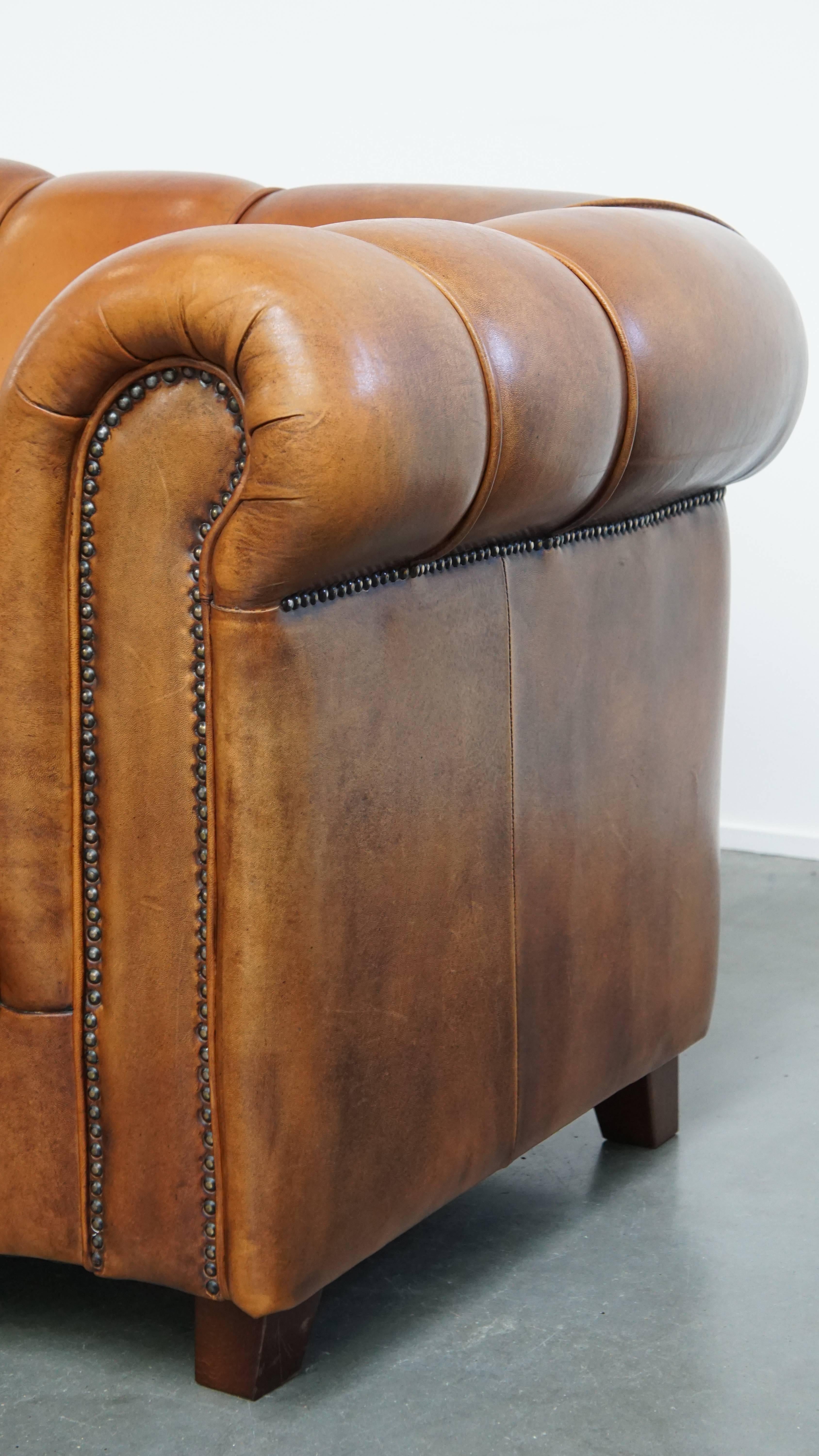 Canapé design 2,5 places en cuir de mouton en vente 6