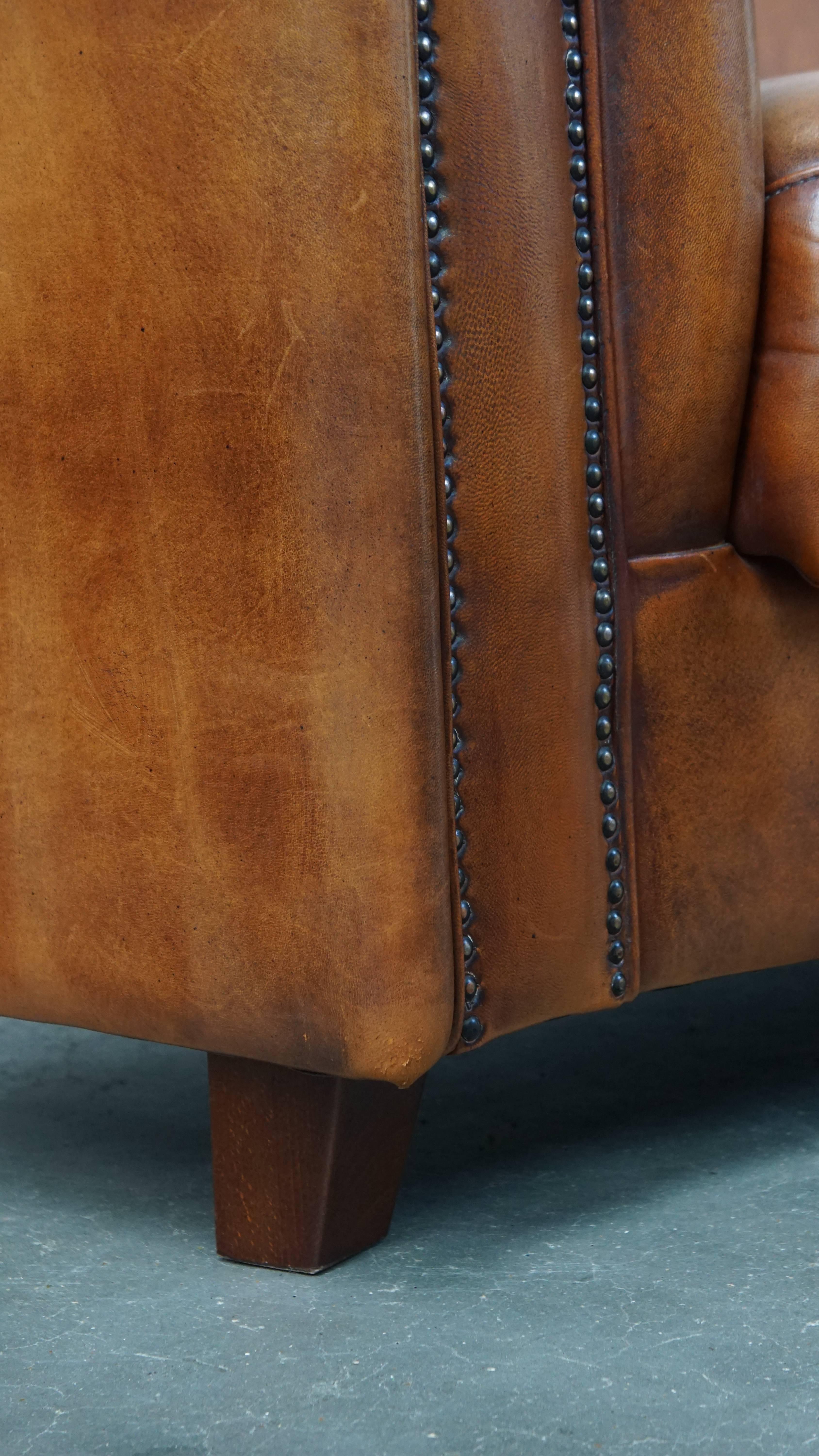 Canapé design 2,5 places en cuir de mouton en vente 8