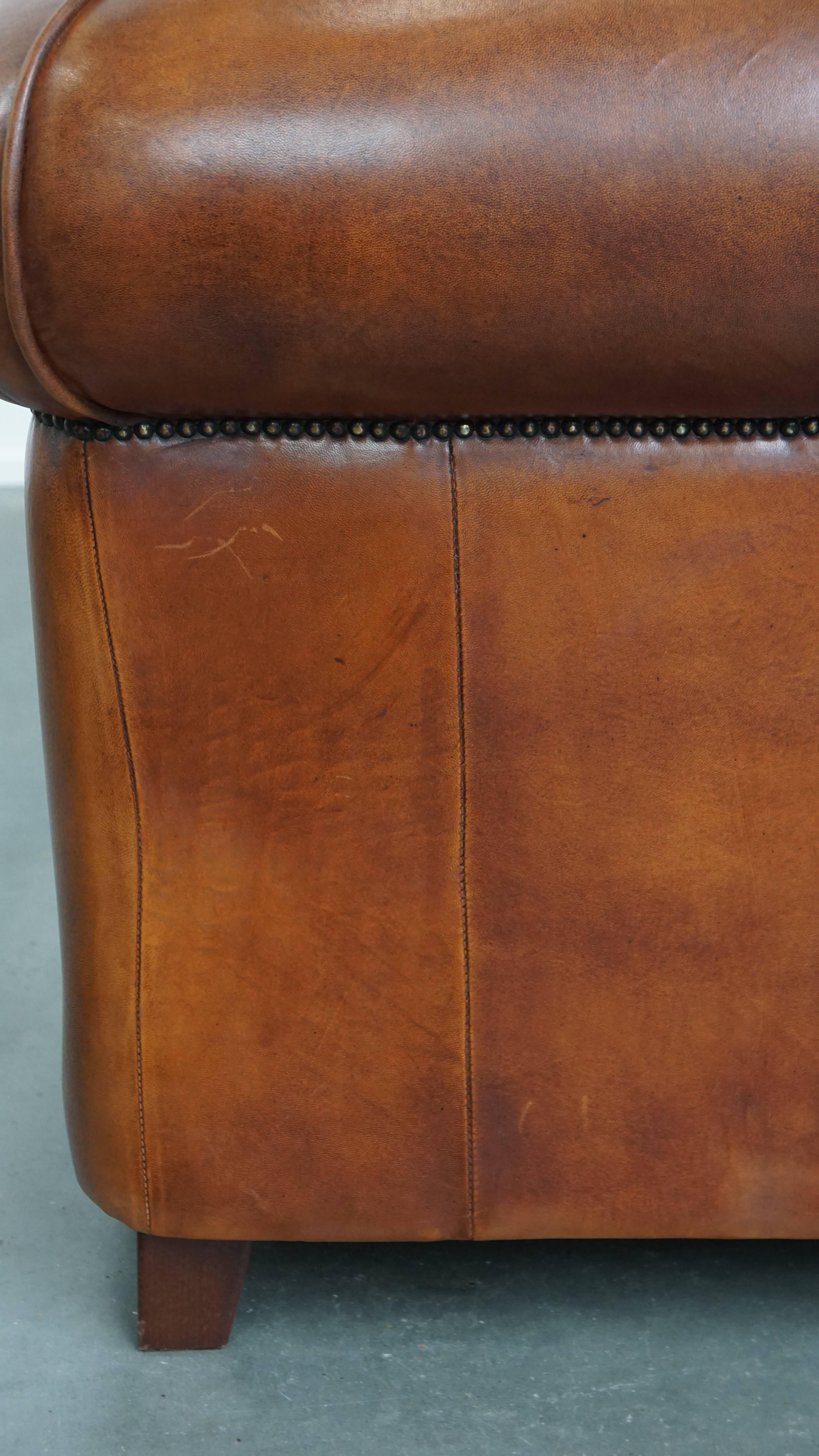 Canapé design 2,5 places en cuir de mouton en vente 10