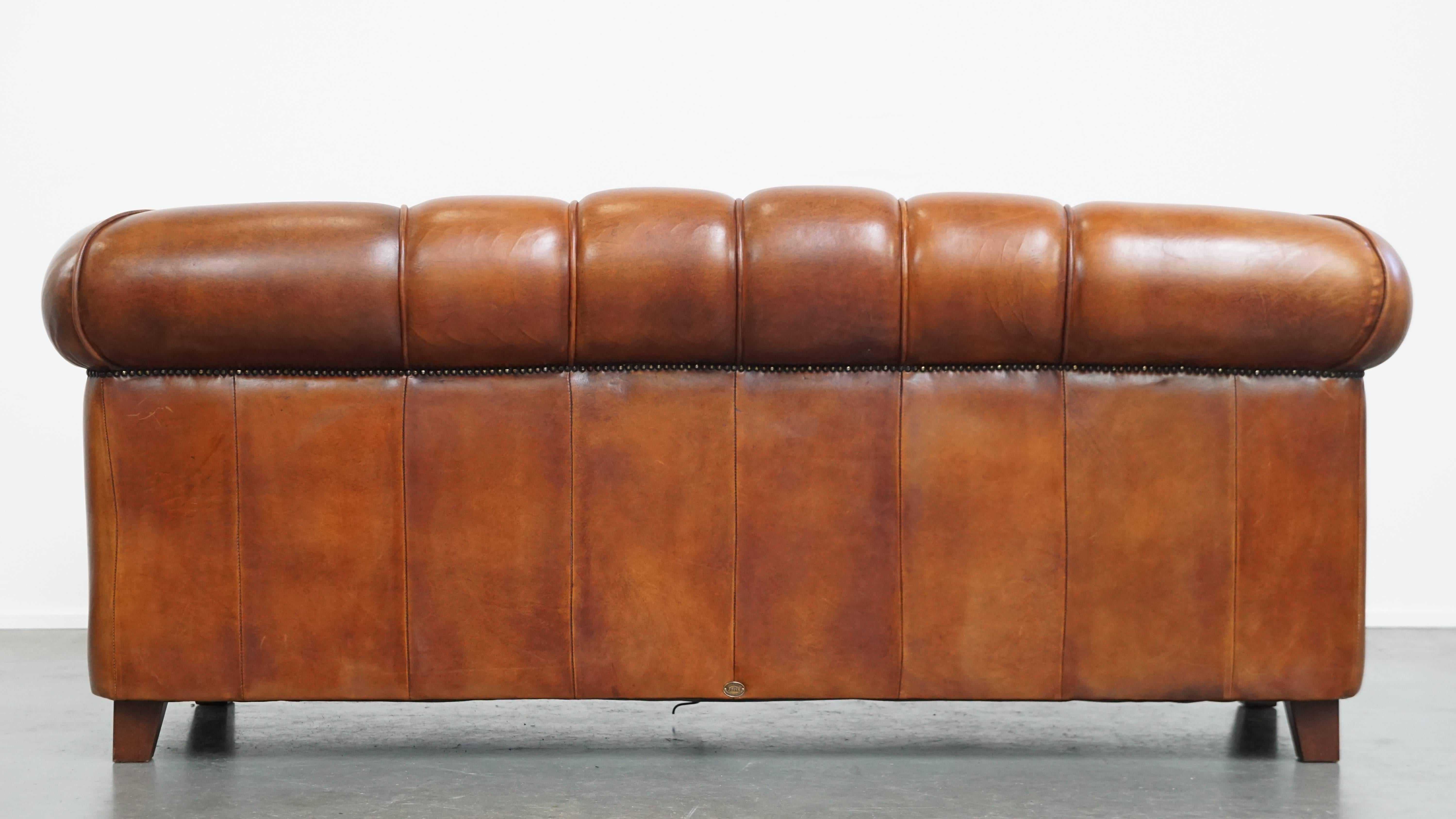 Romain classique Canapé design 2,5 places en cuir de mouton en vente