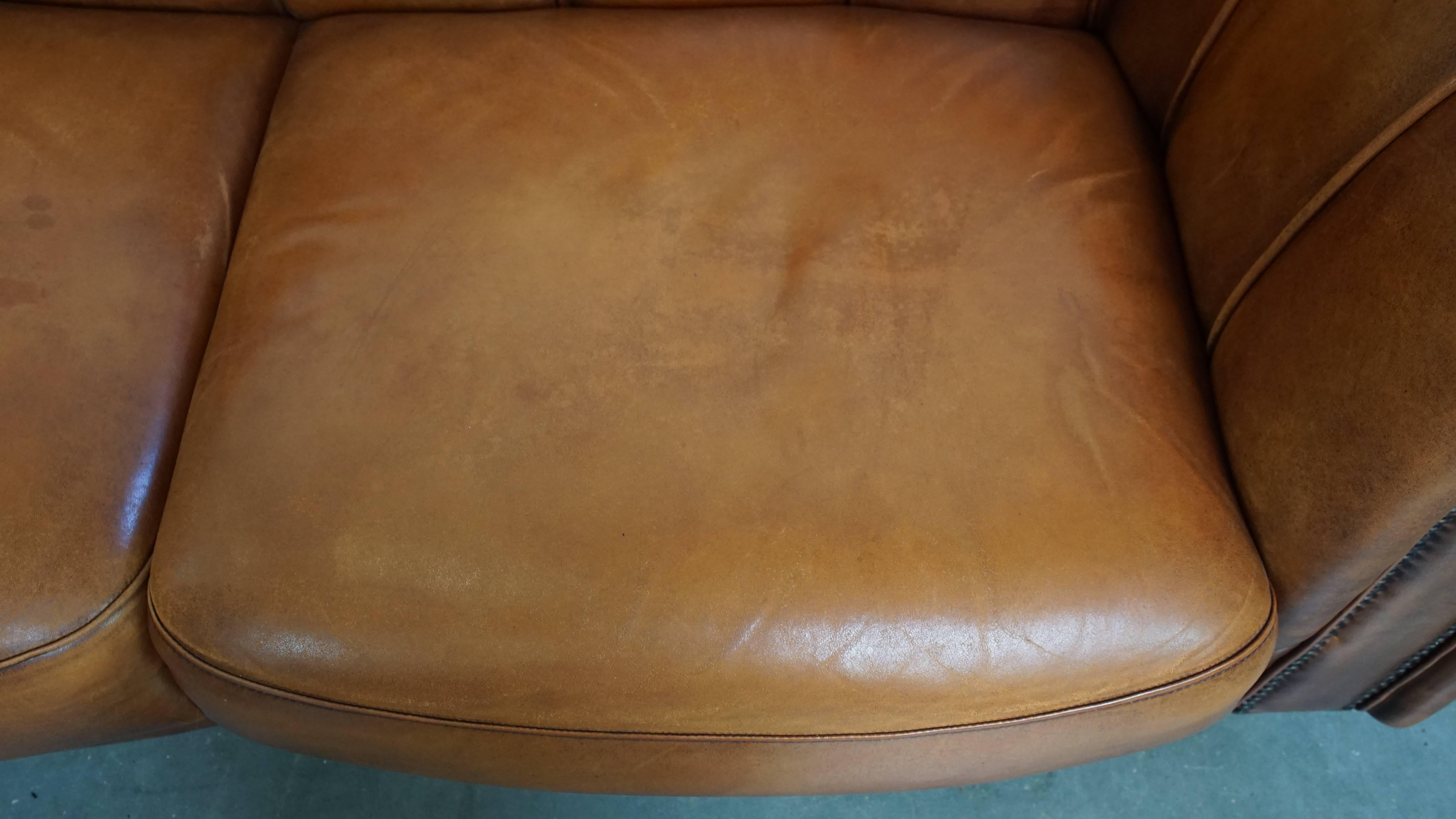 20ième siècle Canapé design 2,5 places en cuir de mouton en vente