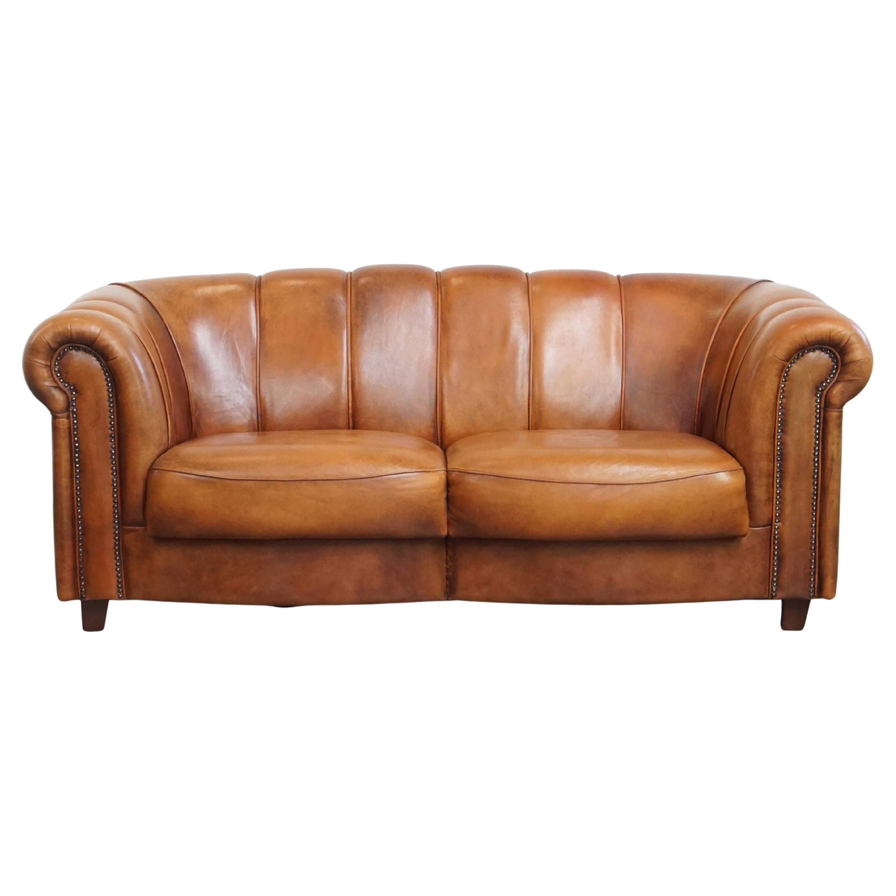 Sheepskin Leather 2.5-Seater Designer Sofa