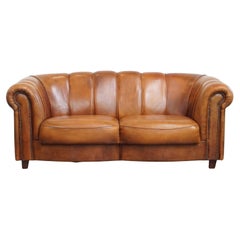 Used Sheepskin Leather 2.5-Seater Designer Sofa