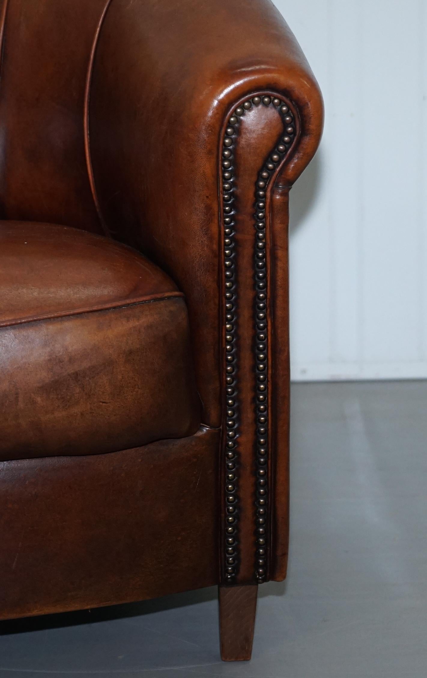 Sheepskin Leather Aged Brown Joris Product Design Tub Club Armchair Rare Find 4
