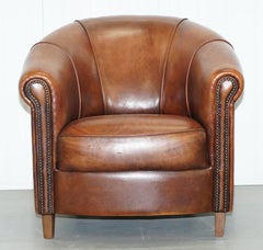 Sheepskin Leather Aged Brown Joris Product Design Tub Club Armchair Rare Find