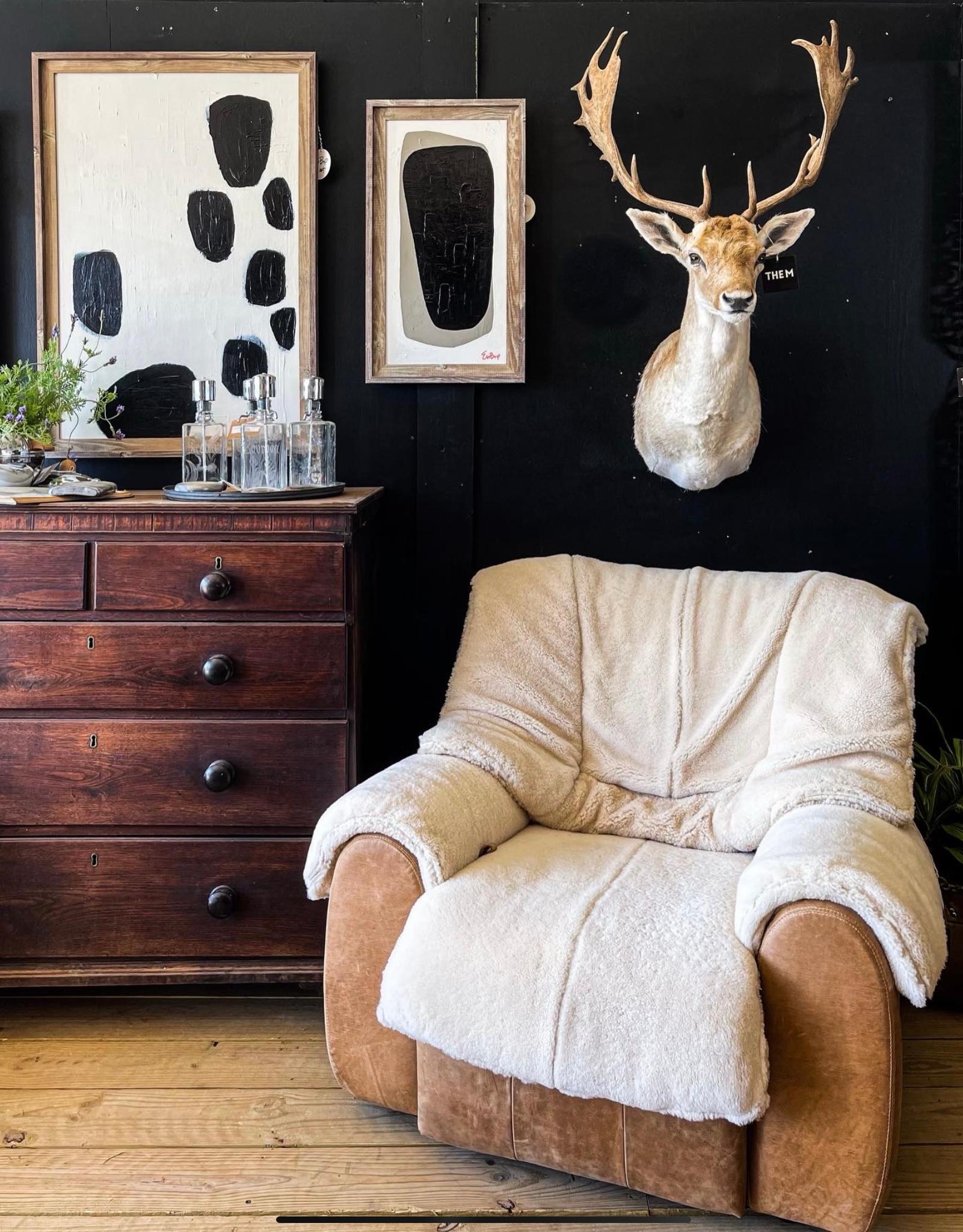 Italian Sheepskin & Leather Alberto Rosselli for Saporiti Italia Style Lounge Chair For Sale