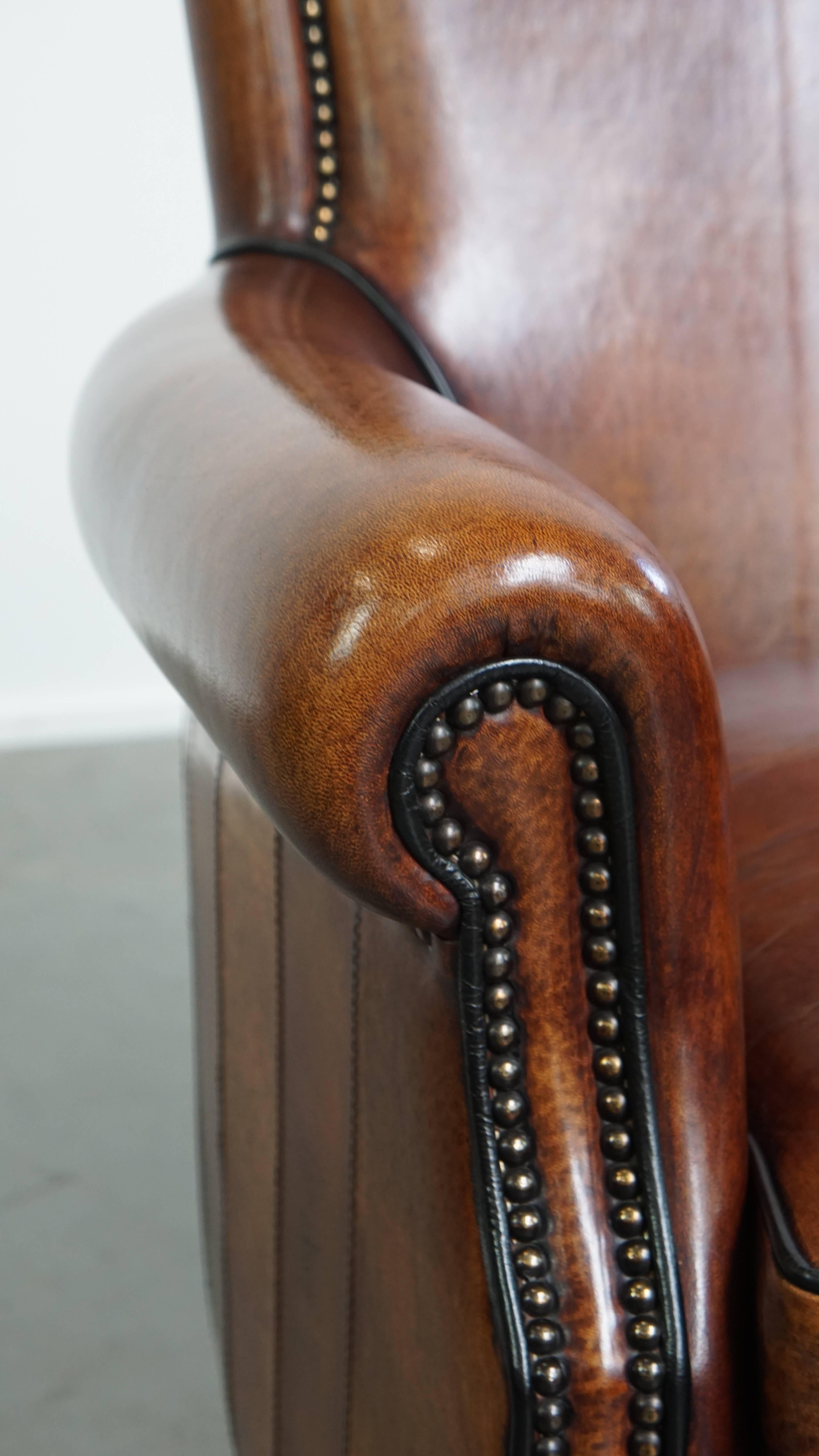 Sheepskin Leather Armchair For Sale 4