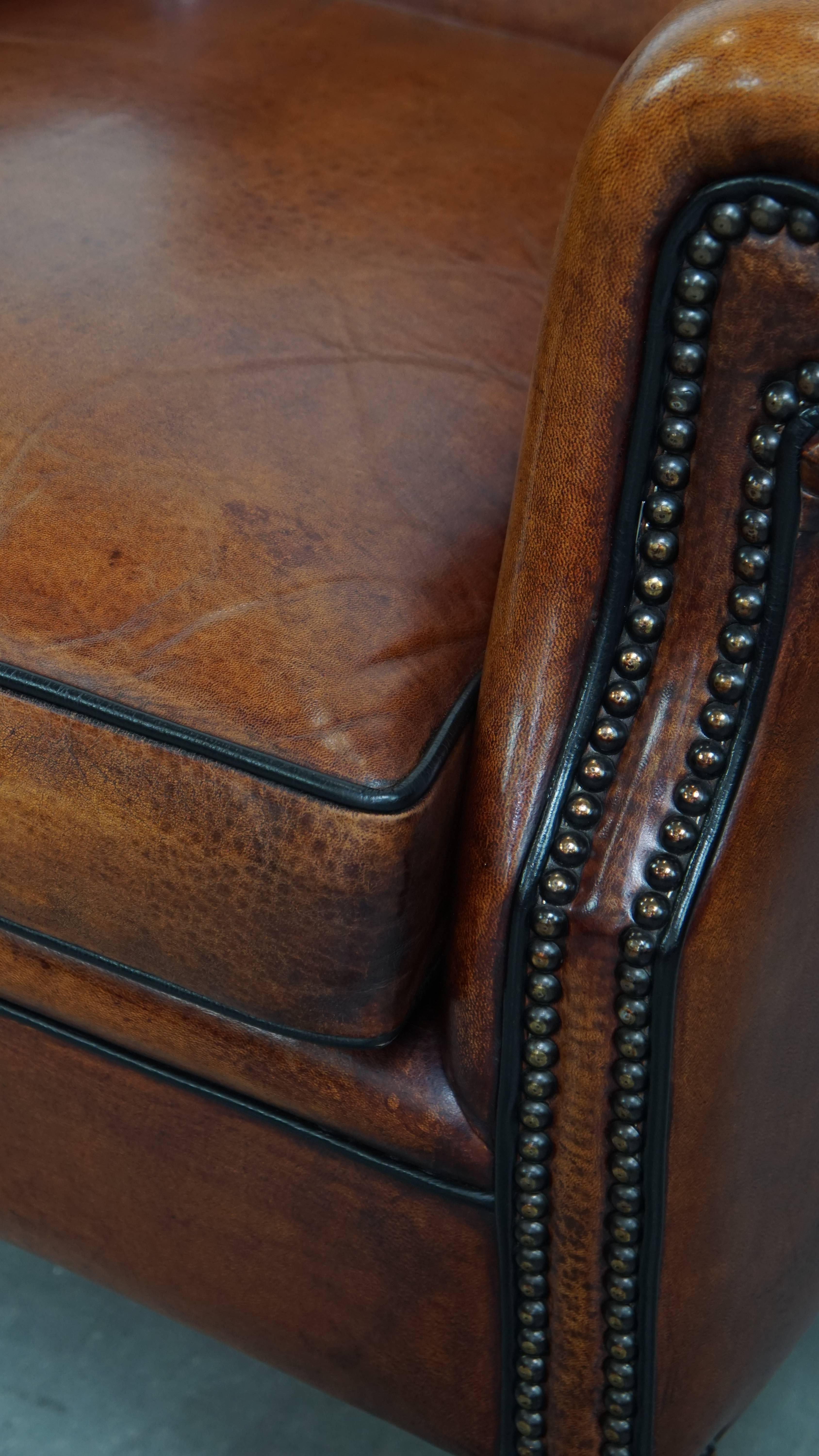 Sheepskin Leather Armchair For Sale 6