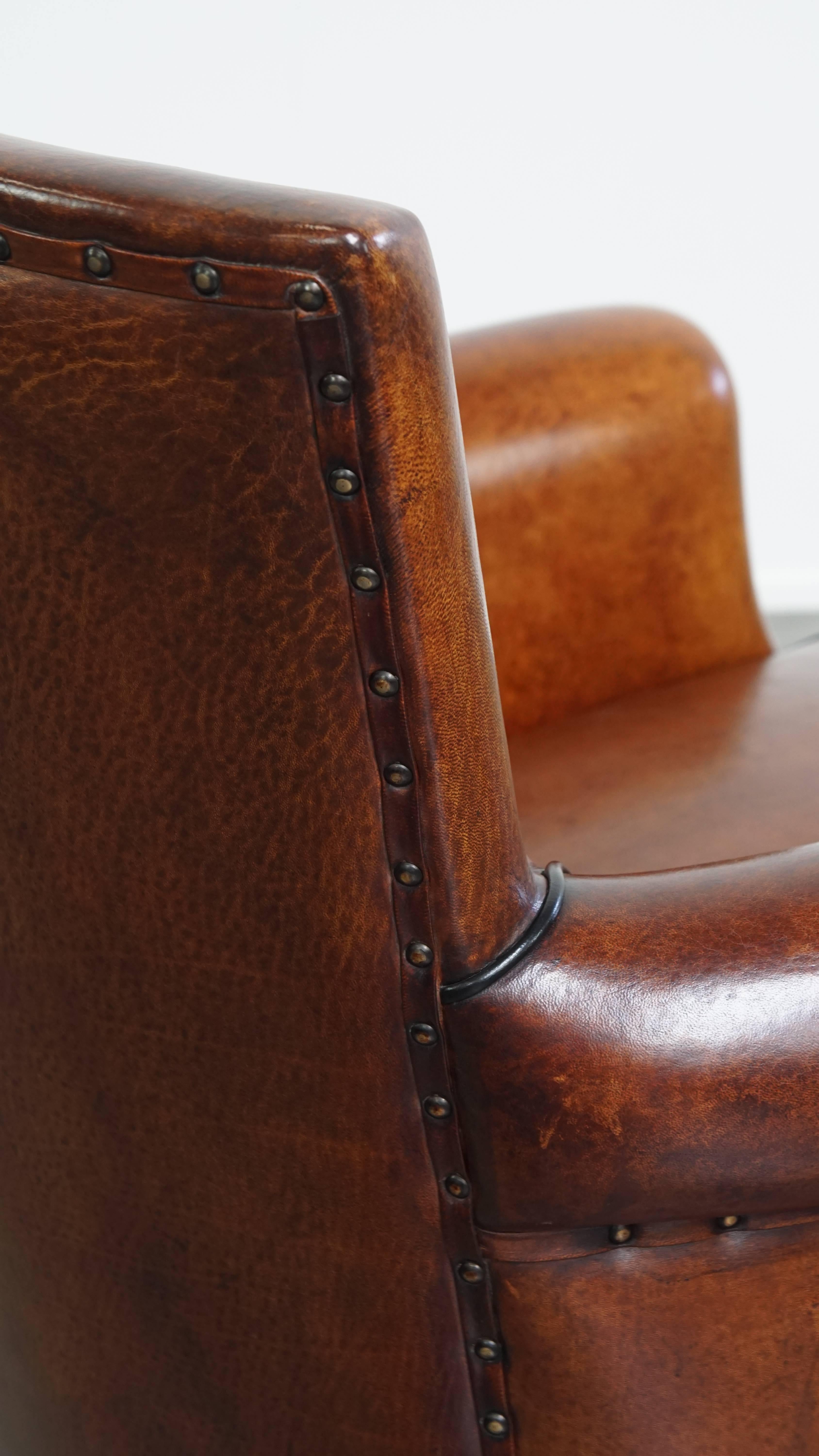 Sheepskin Leather Armchair For Sale 8