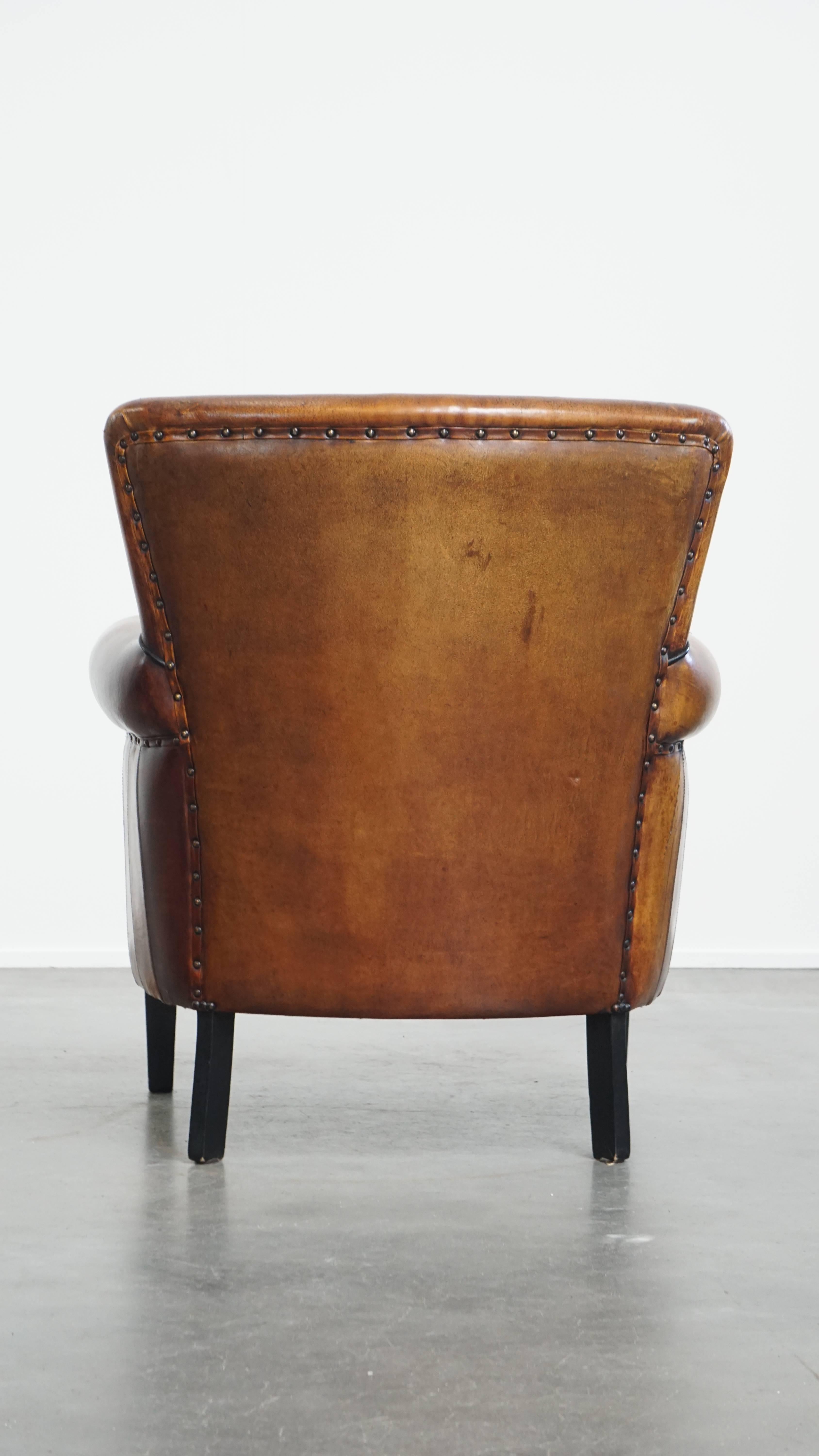 Romain classique Fauteuil en cuir de mouton en vente