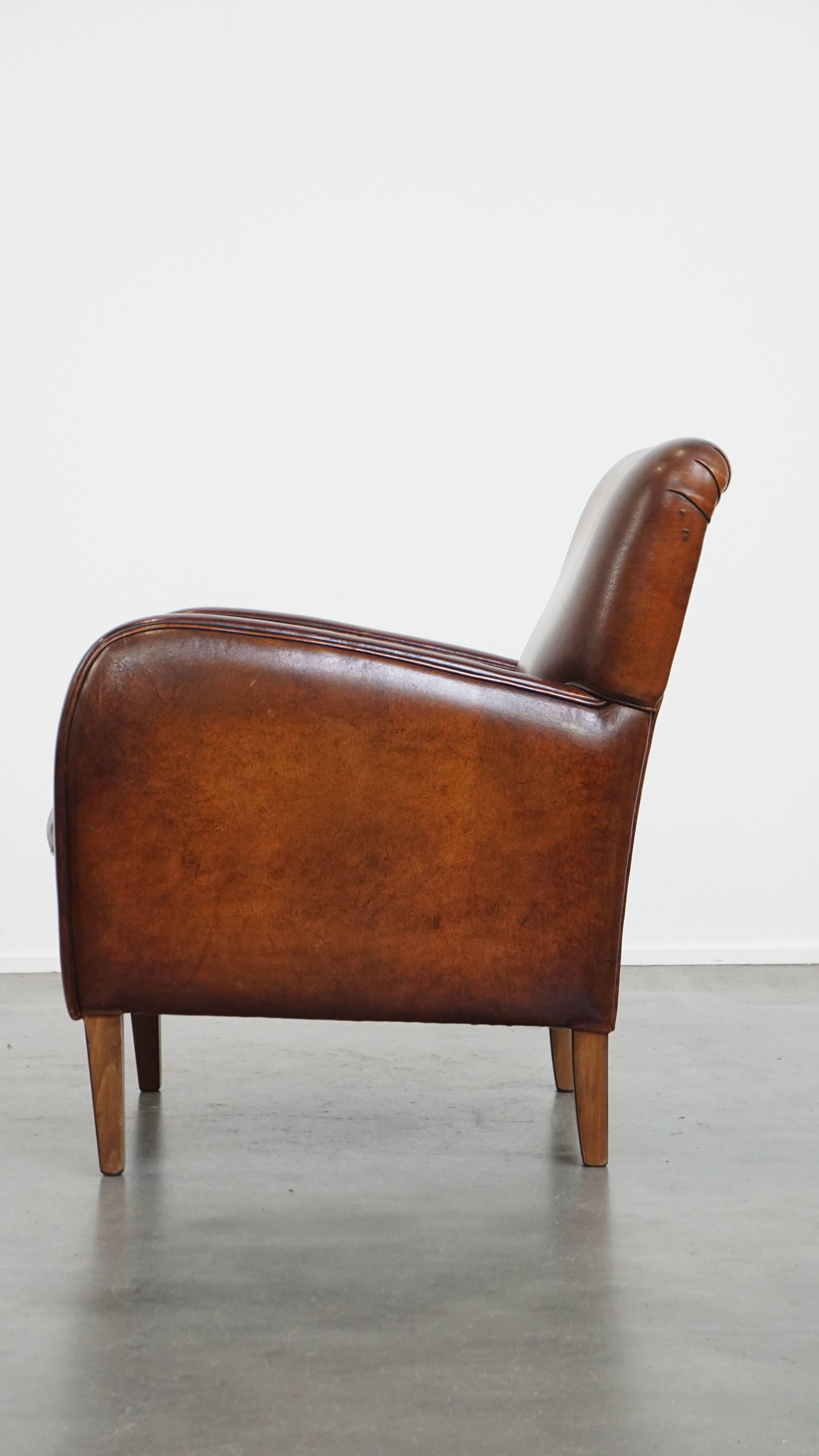 Fauteuil en cuir de mouton État moyen - En vente à Harderwijk, NL