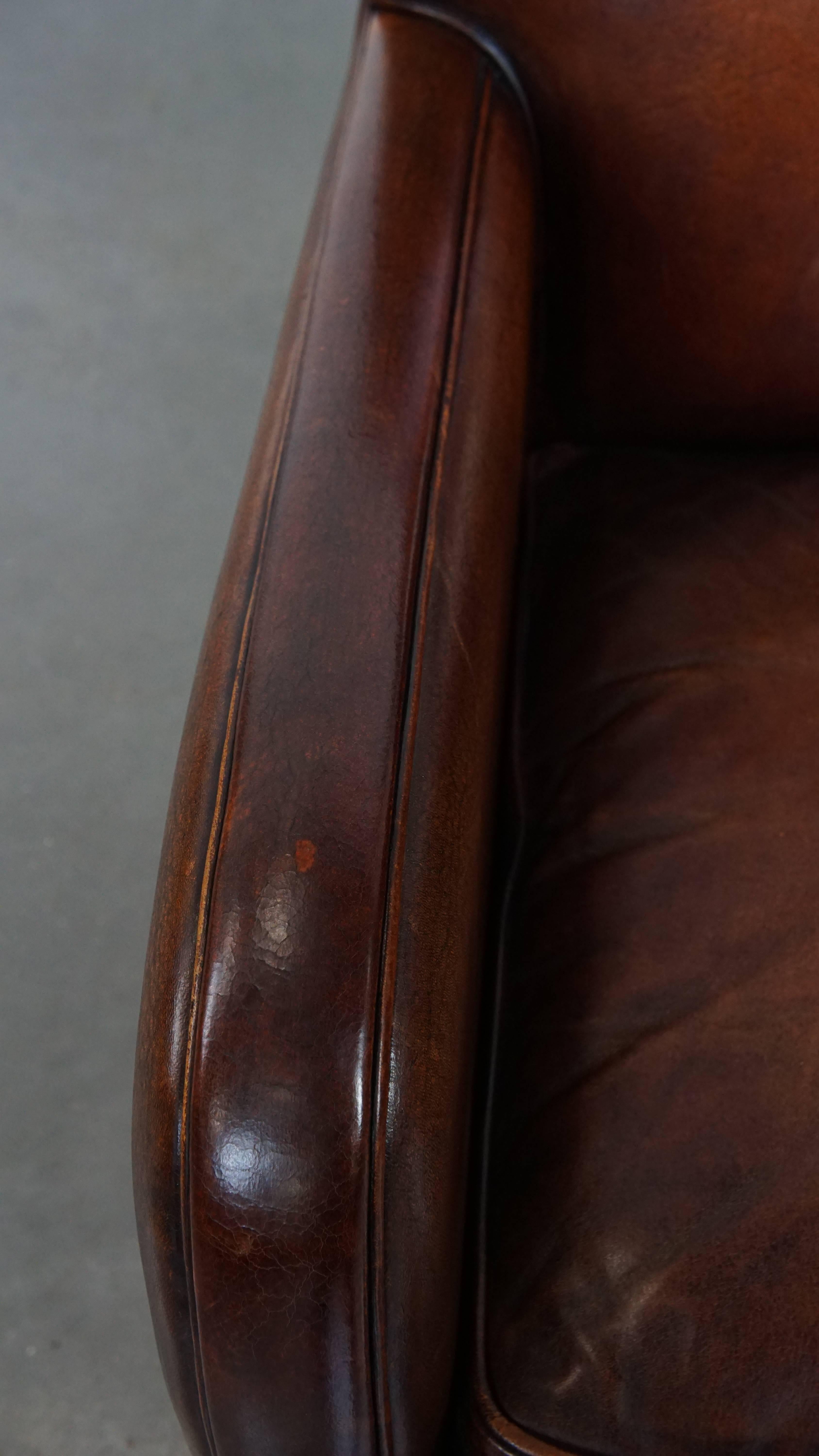 Cuir Fauteuil en cuir de mouton en vente