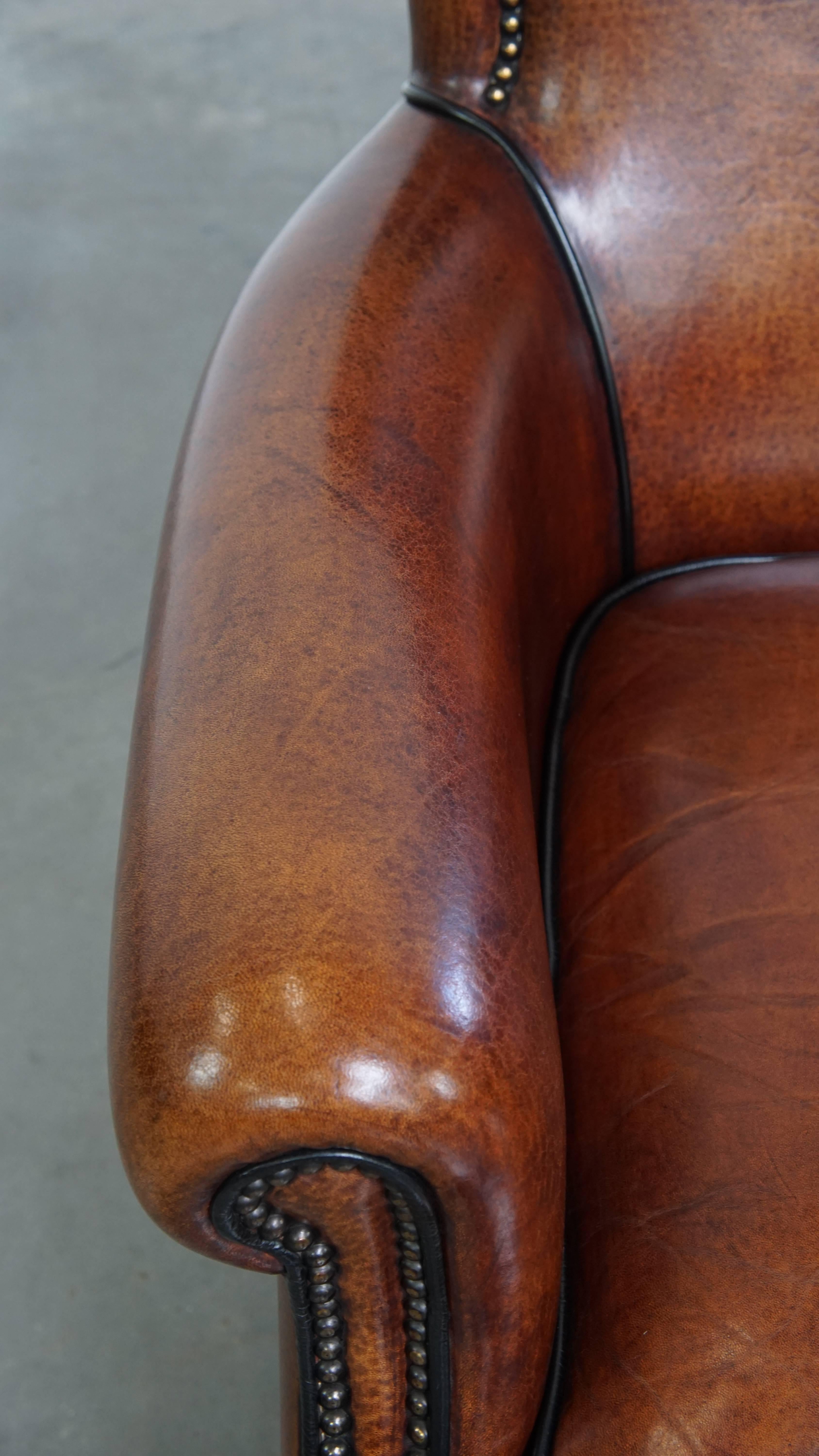 Sheepskin Leather Armchair For Sale 1