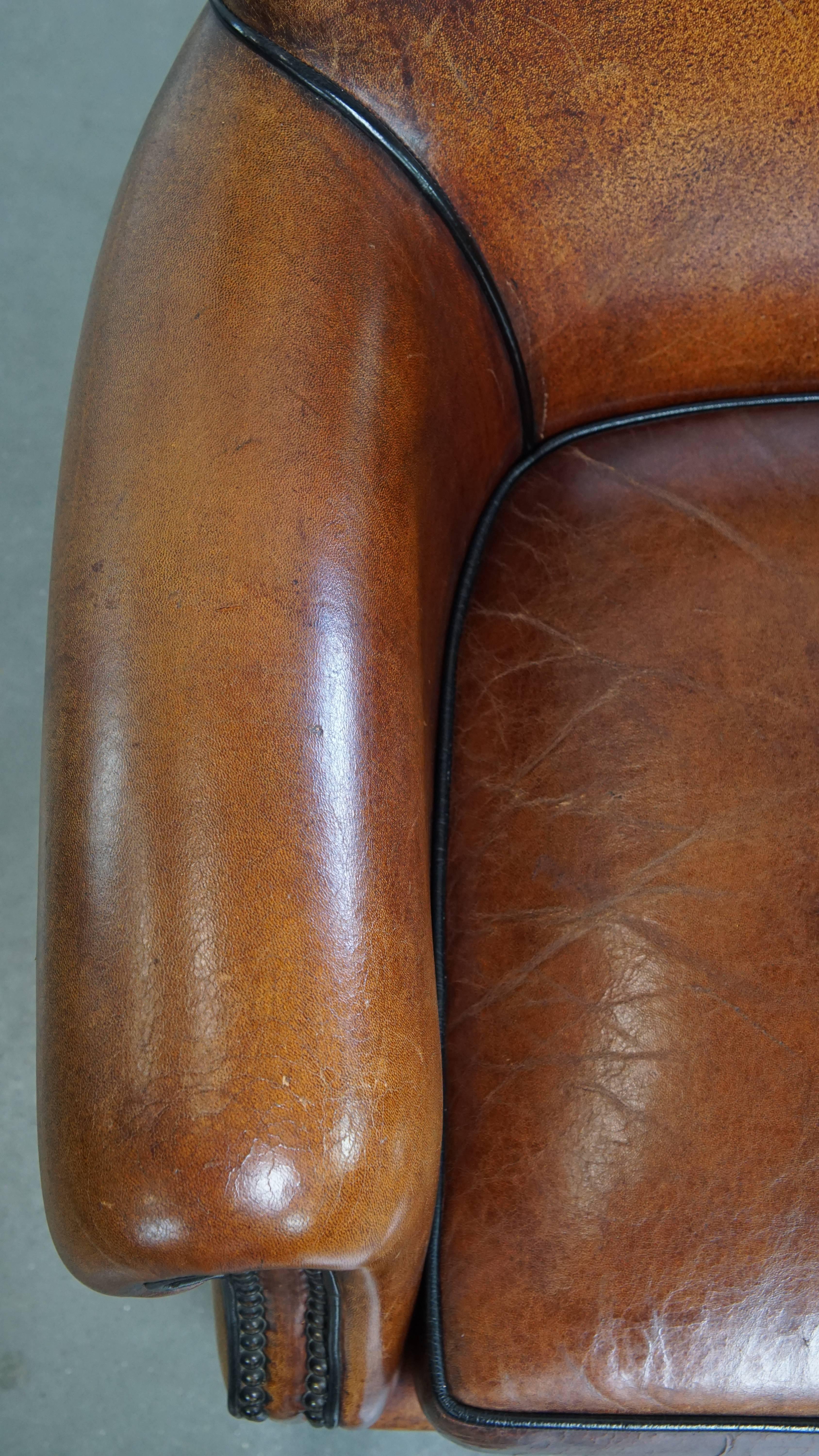 Cuir Fauteuil en cuir de mouton en vente