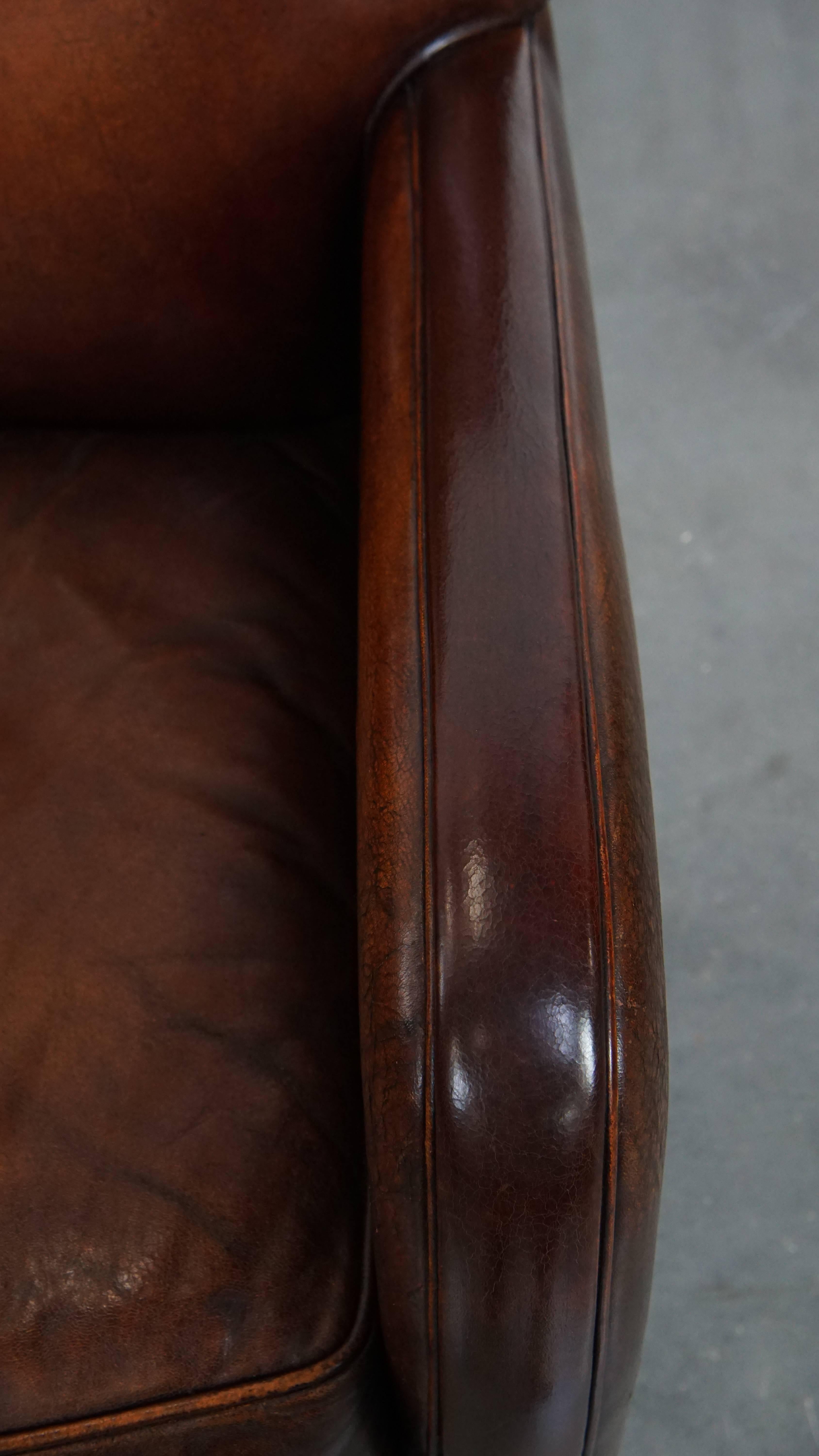 Fauteuil en cuir de mouton en vente 1