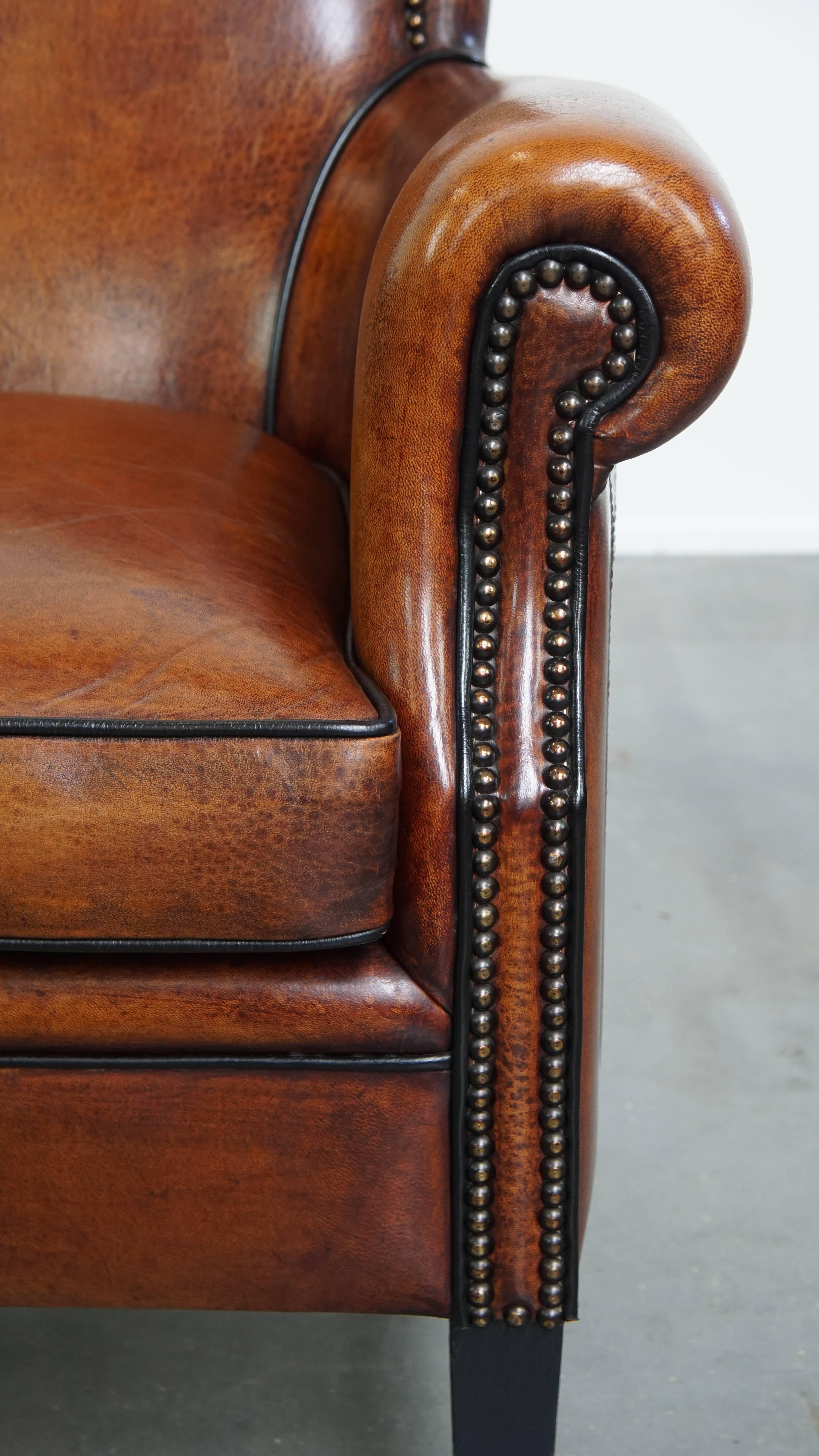 Sheepskin Leather Armchair For Sale 3