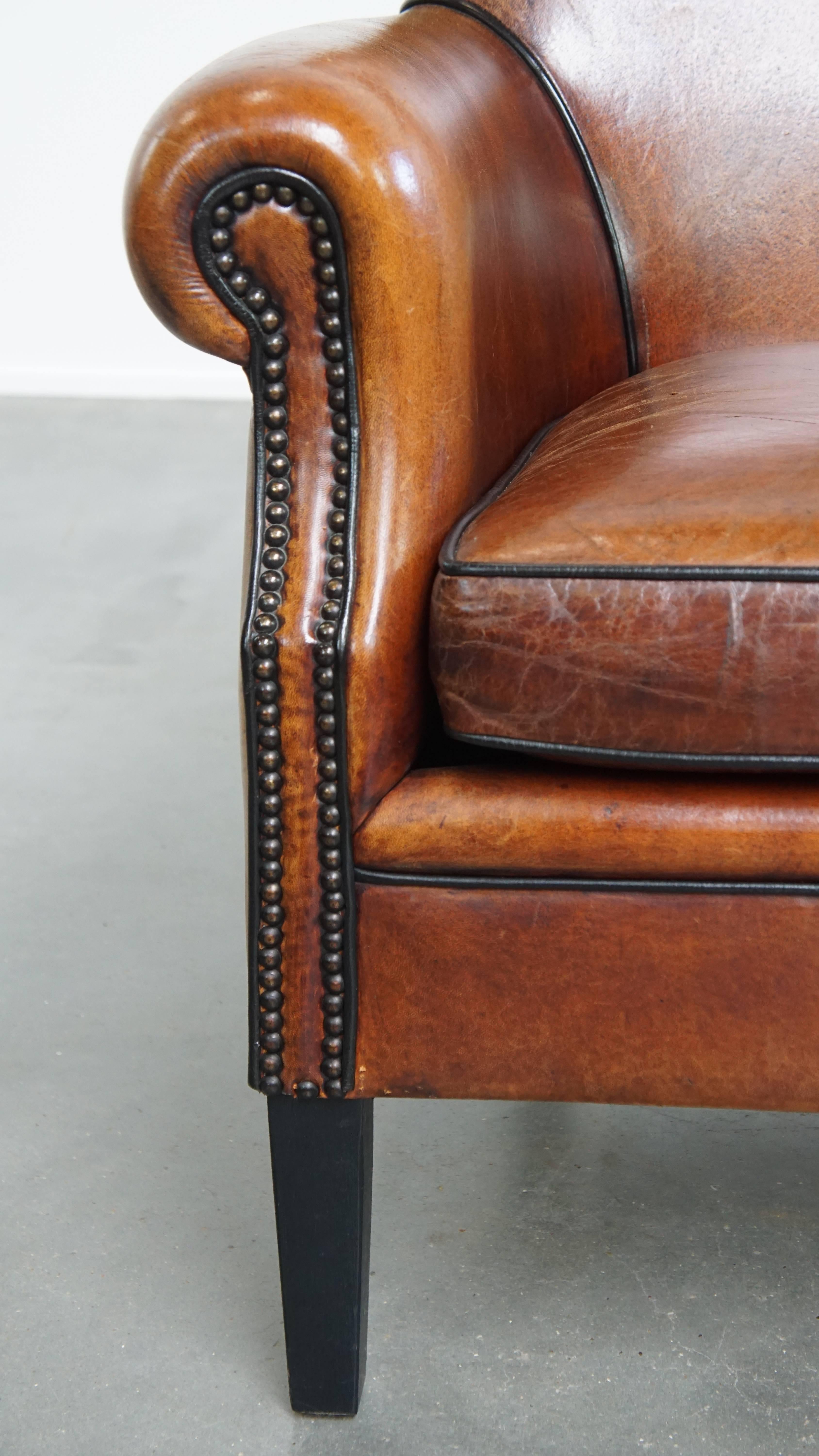 Fauteuil en cuir de mouton en vente 2