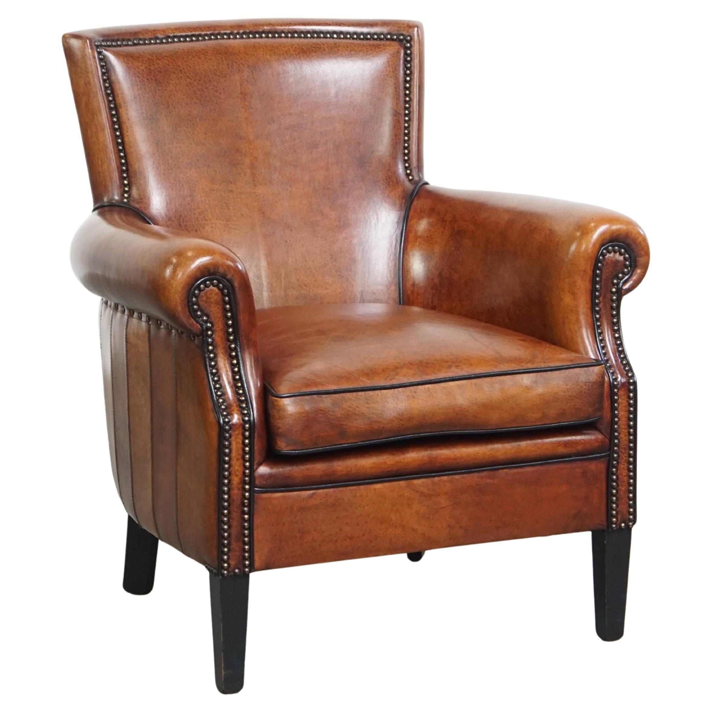 Sheepskin Leather Armchair For Sale