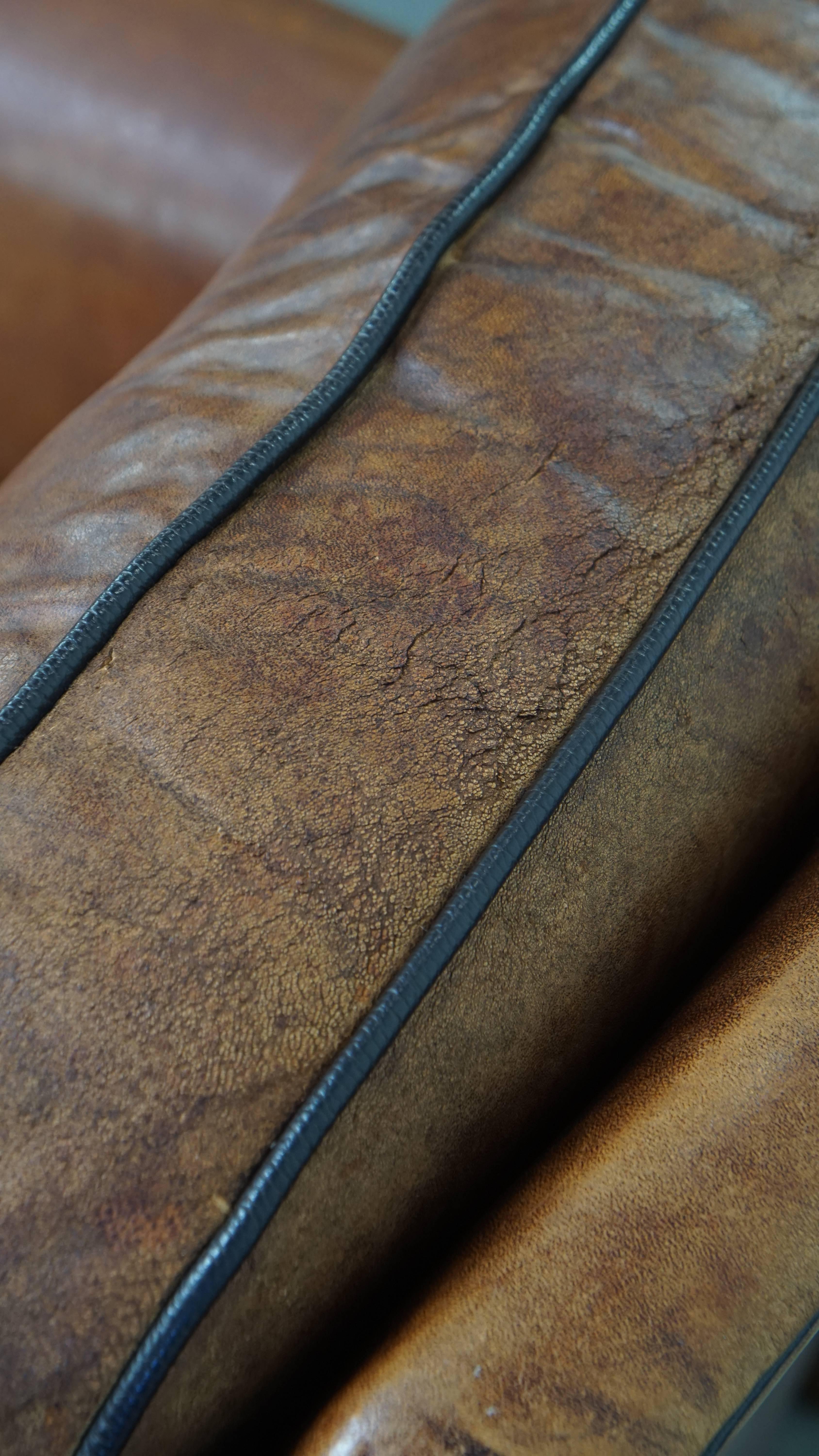 Sillón de piel de oveja de estilo inglés en venta 7