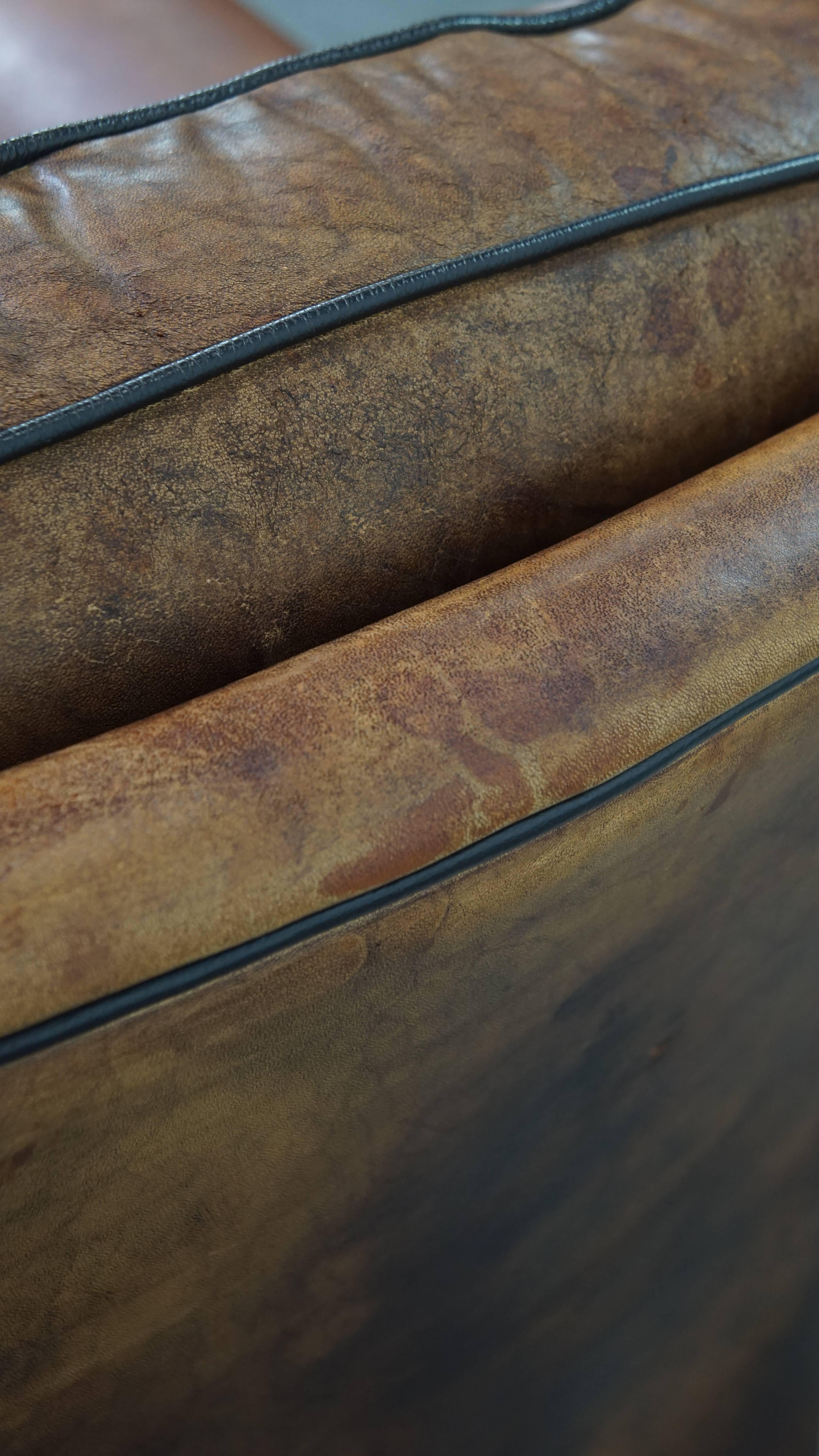 Sillón de piel de oveja de estilo inglés en venta 9