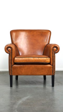 Sheepskin leather armchair with a luxurious appearance