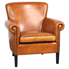 Sheepskin leather armchair with a luxurious appearance