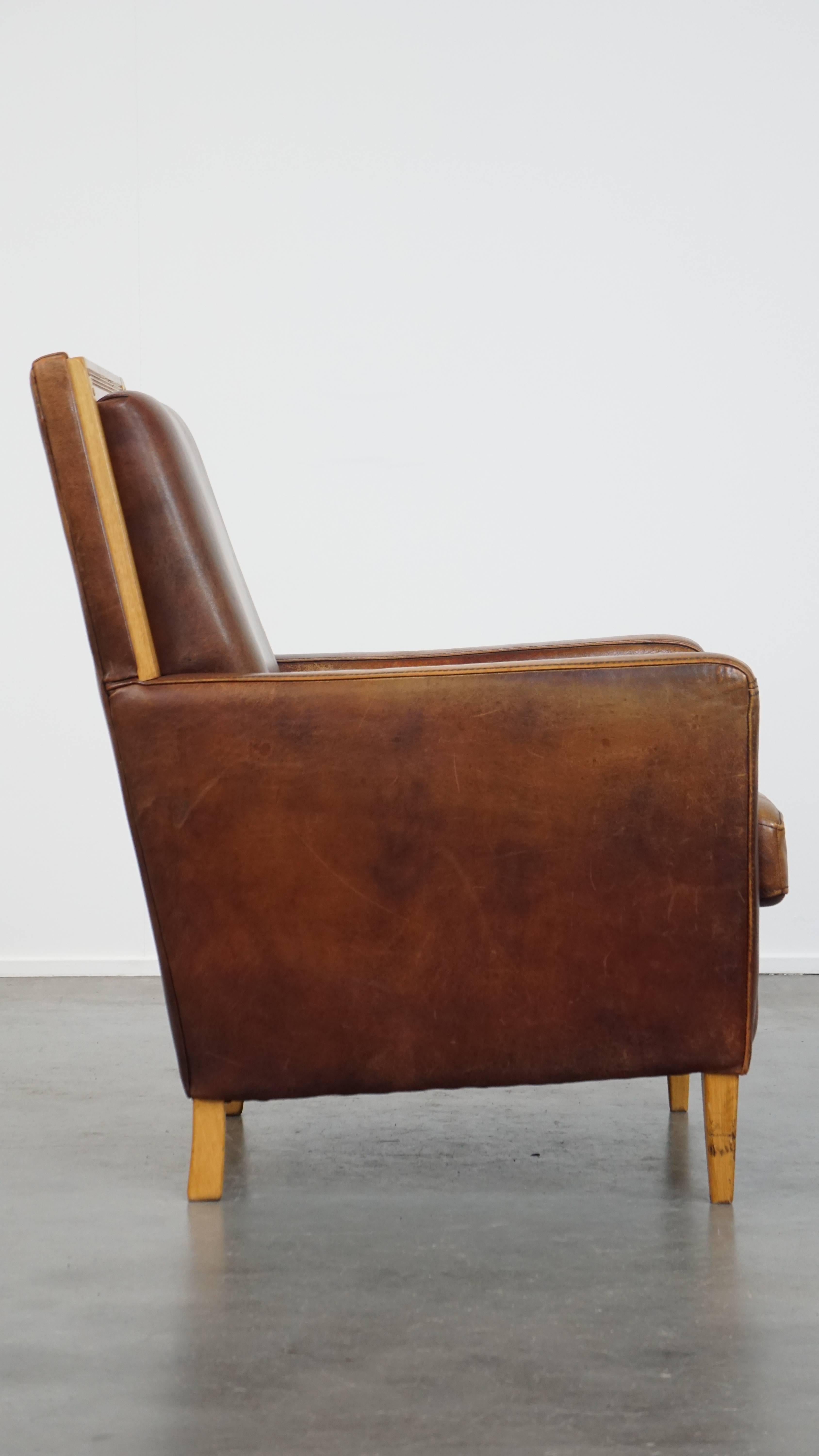 Sessel aus Schafsleder im Art-déco-Design aus Schafsleder (Art déco) im Angebot
