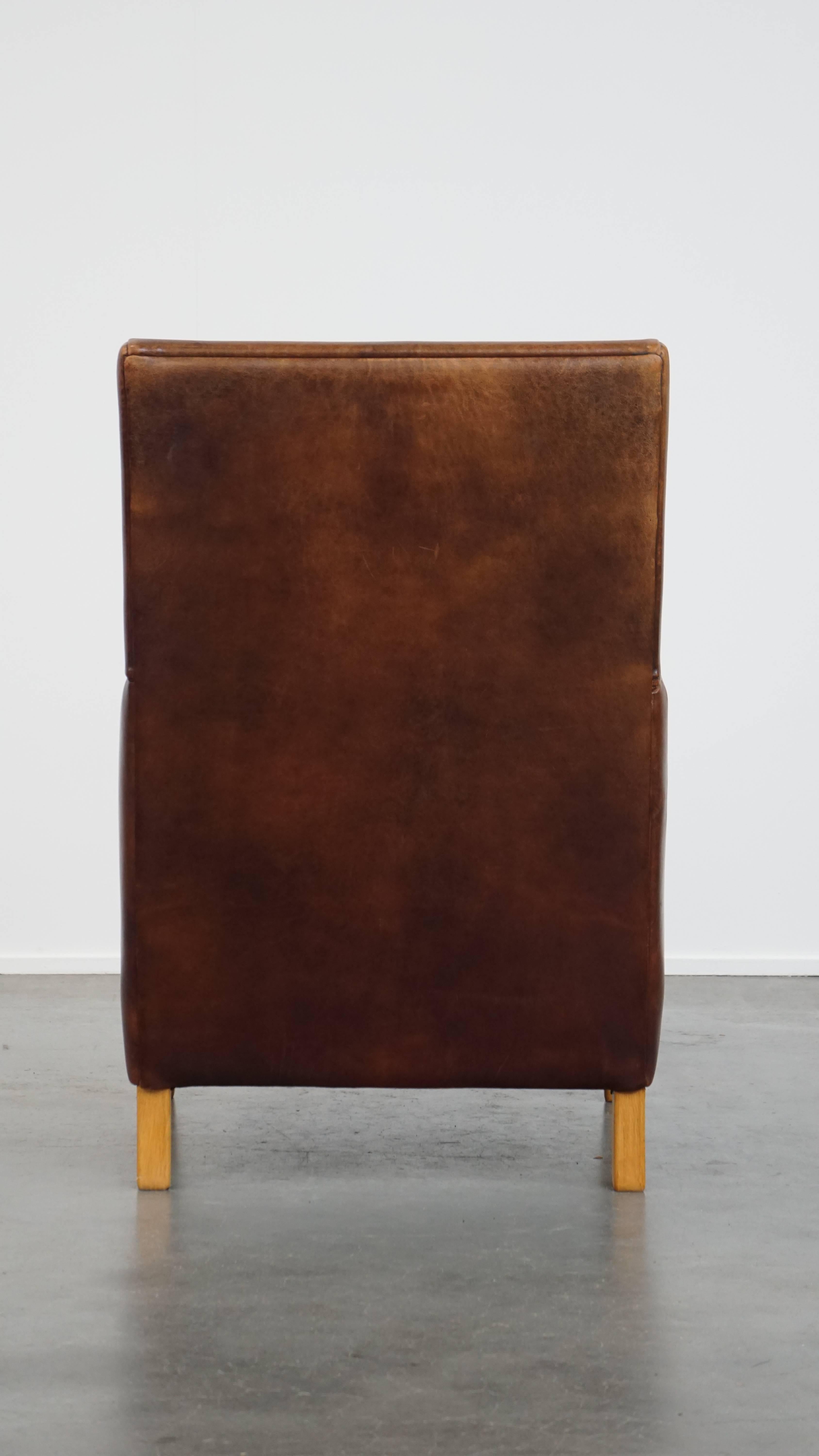 Sessel aus Schafsleder im Art-déco-Design aus Schafsleder (Handgefertigt) im Angebot