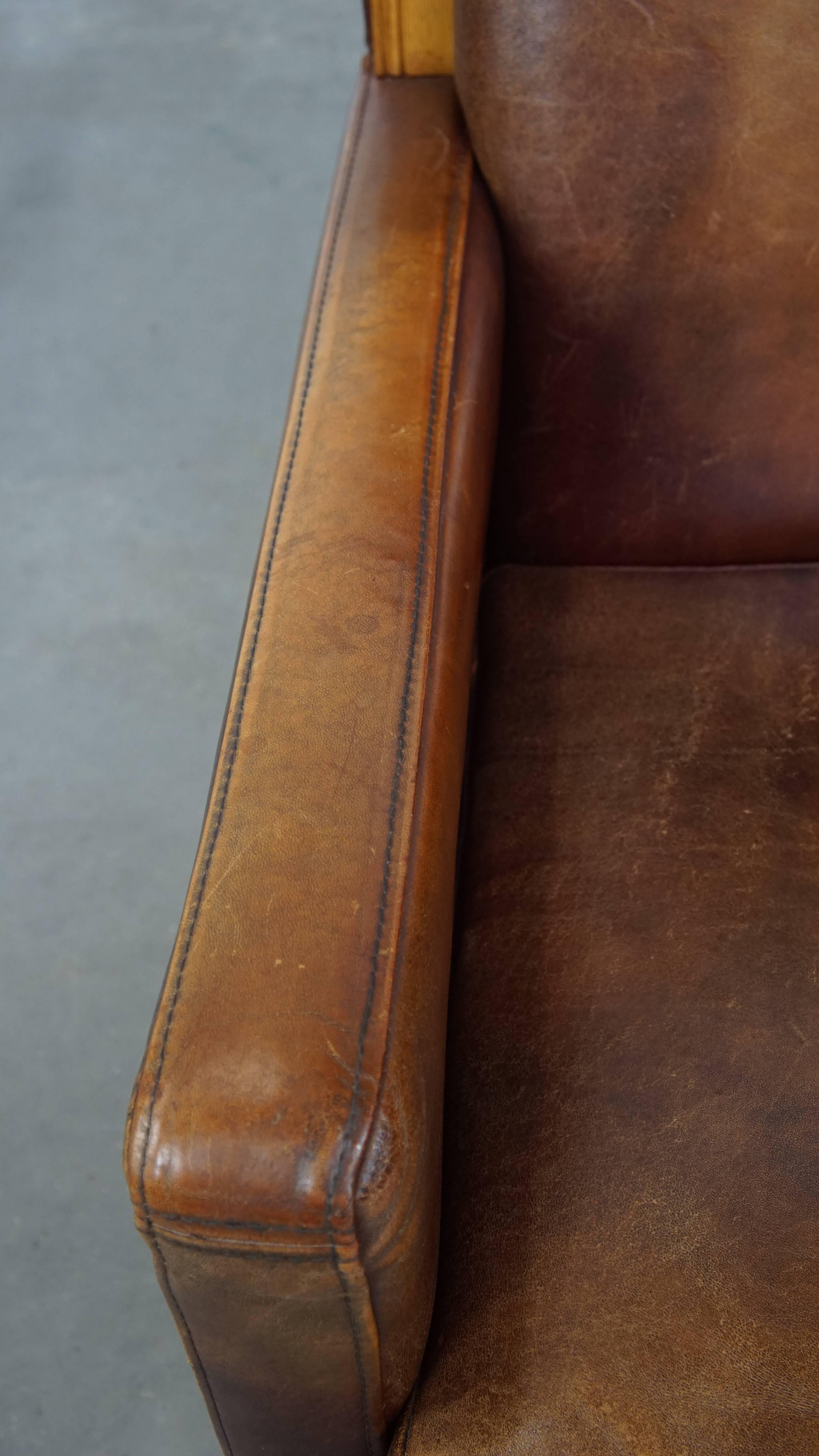 Sessel aus Schafsleder im Art-déco-Design aus Schafsleder (Schaffell und Schafleder) im Angebot