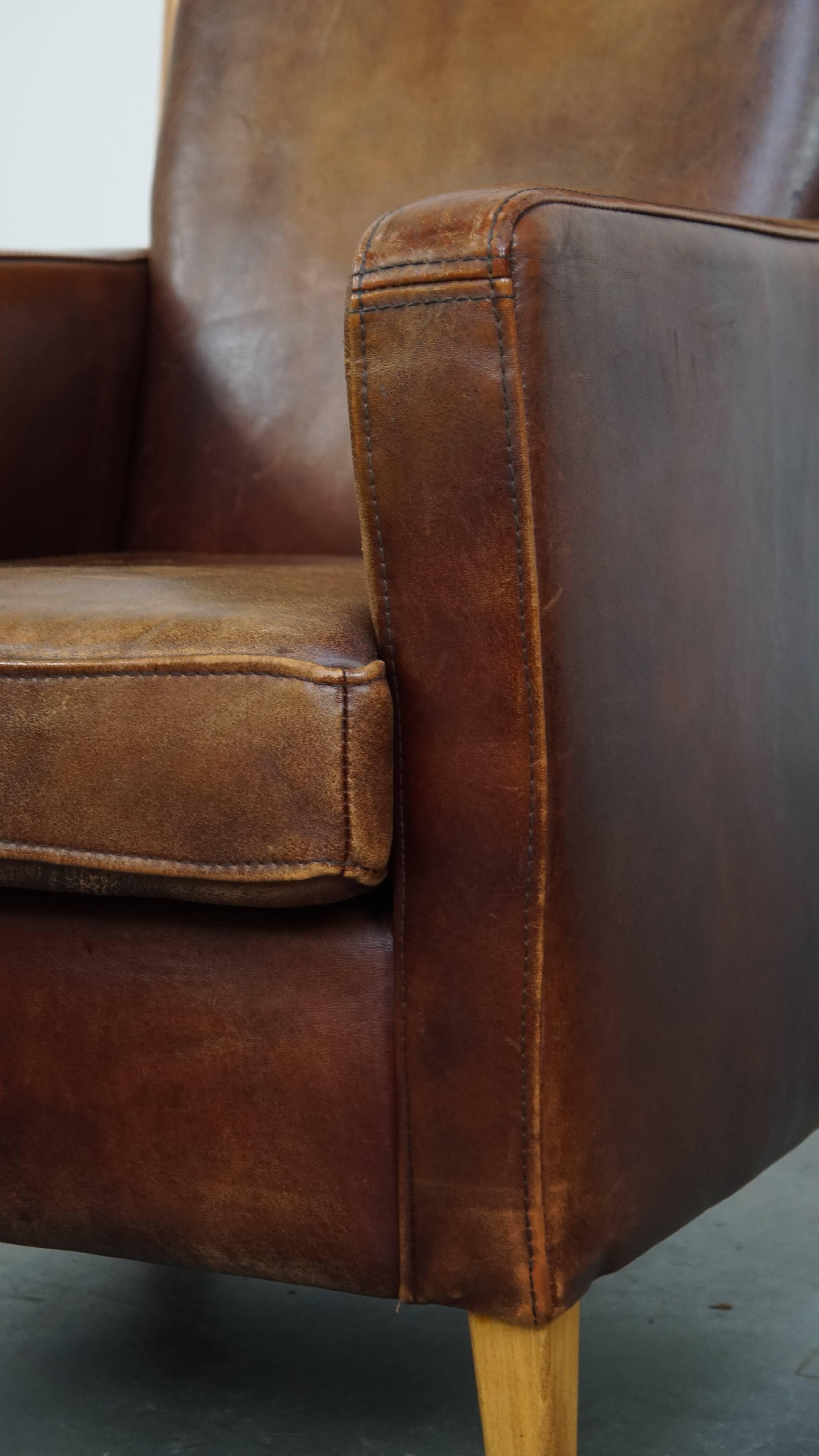Sessel aus Schafsleder im Art-déco-Design aus Schafsleder im Angebot 2