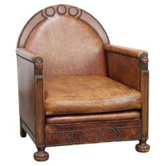 Poltrona in pelle di pecora Art Deco Design