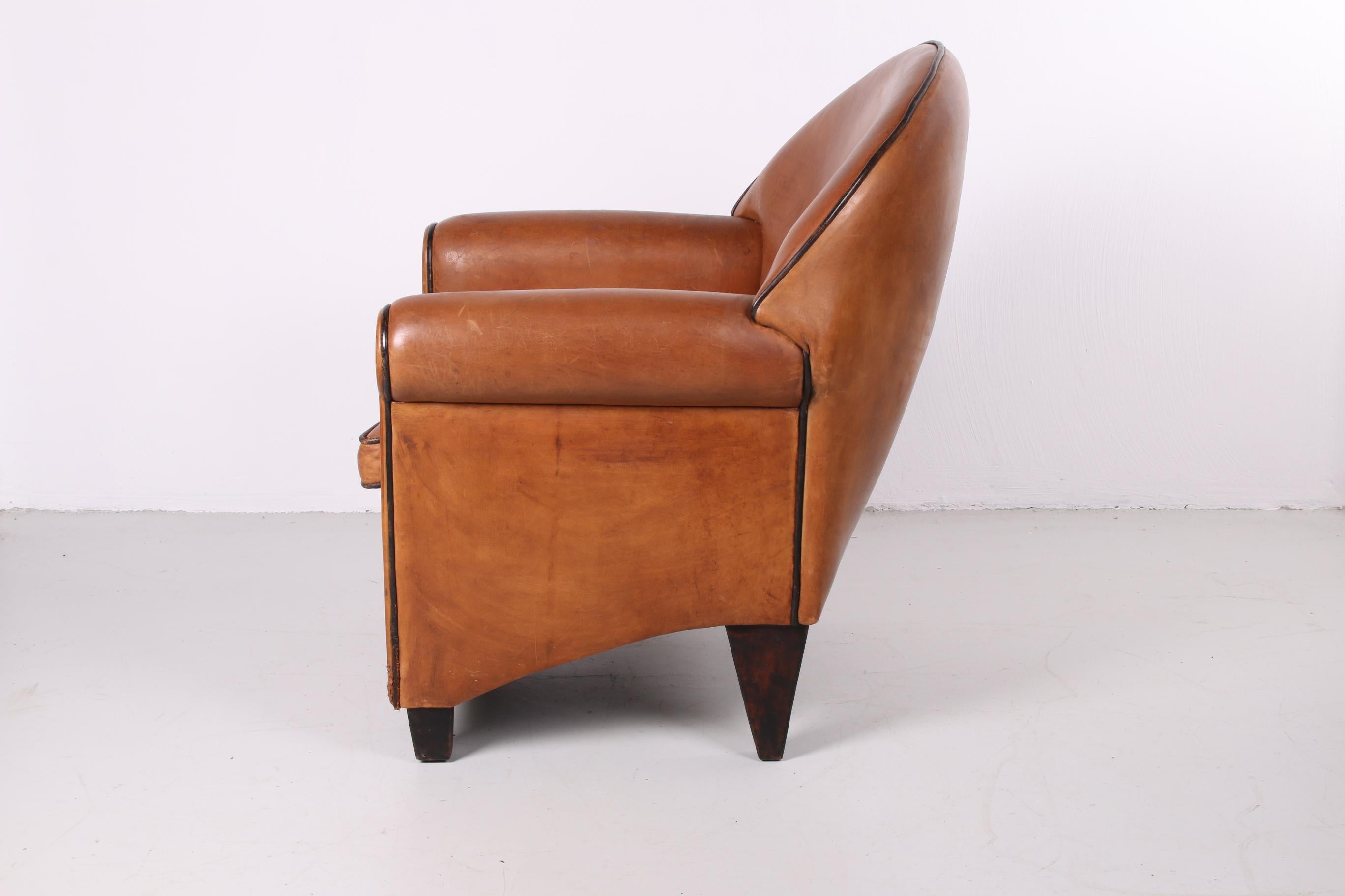 This is a beautiful super quality leather armchair. Design by Bart Van Bekhoven. Made around the 1970s in the Netherlands.

Beautiful, sturdy sheepskin leather has been used, and the models by this designer are exceptionally beautiful. He also