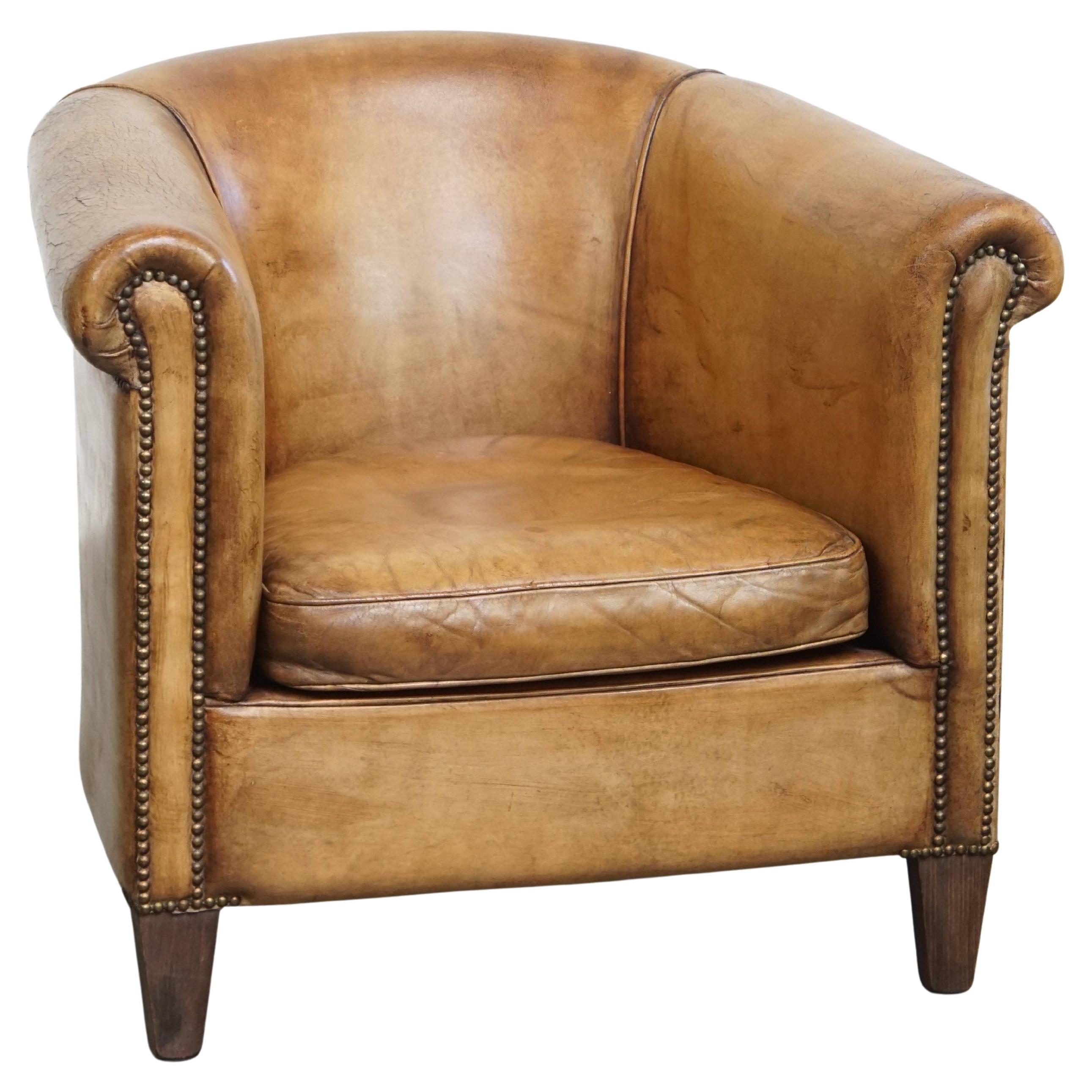 Sheepskin Leather Club Chair by Nico van Oorschot