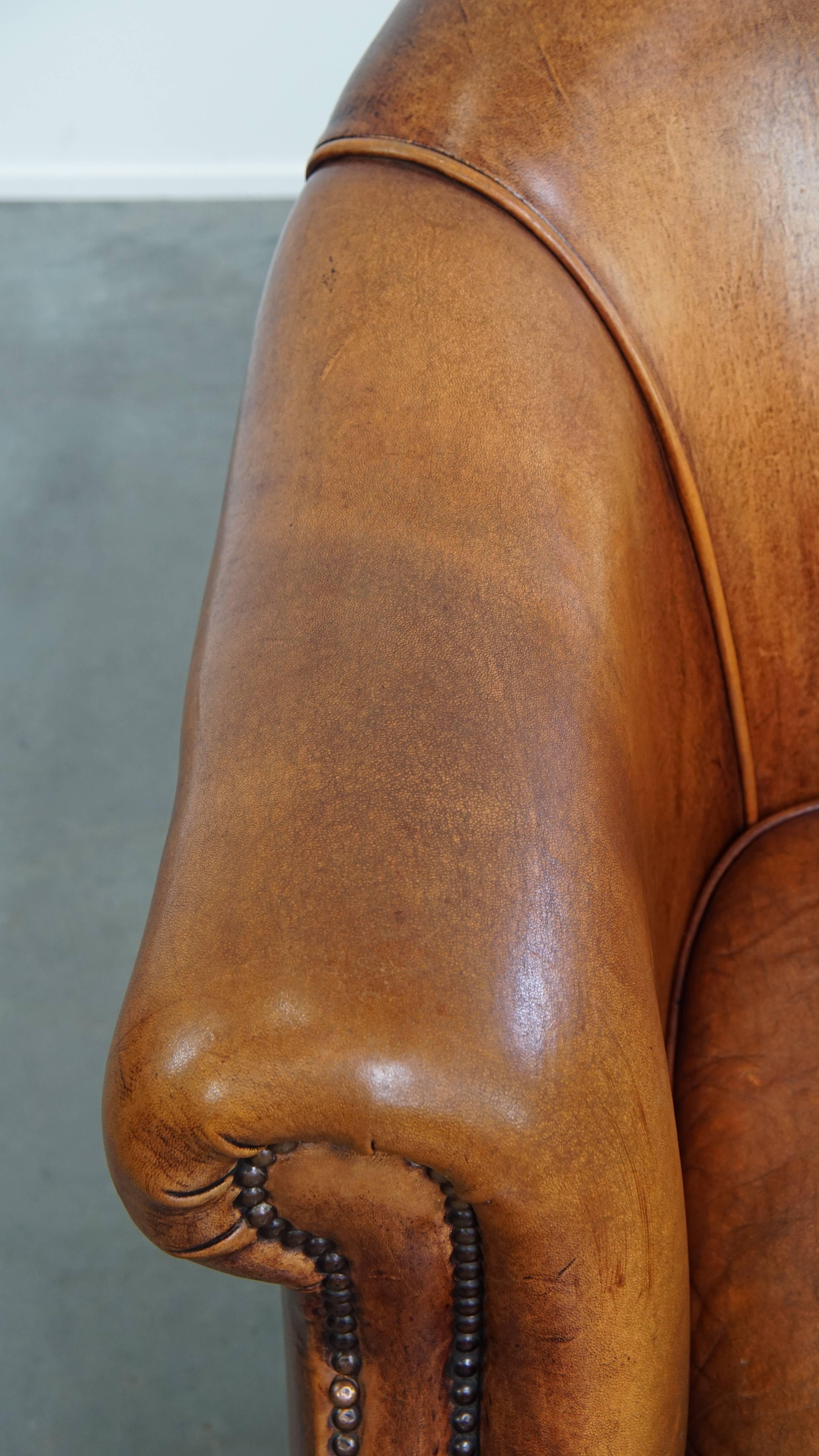 Cuir Fauteuil club en cuir de mouton en vente