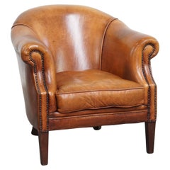 Fauteuil club en cuir de mouton